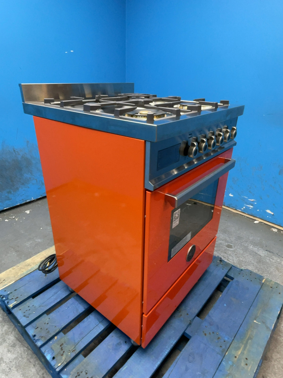 #GRC-168-955 - Bertazzoni 60cm Dual Fuel Range Cooker – 69L, 4 Gas Burners, Cast Iron Supports