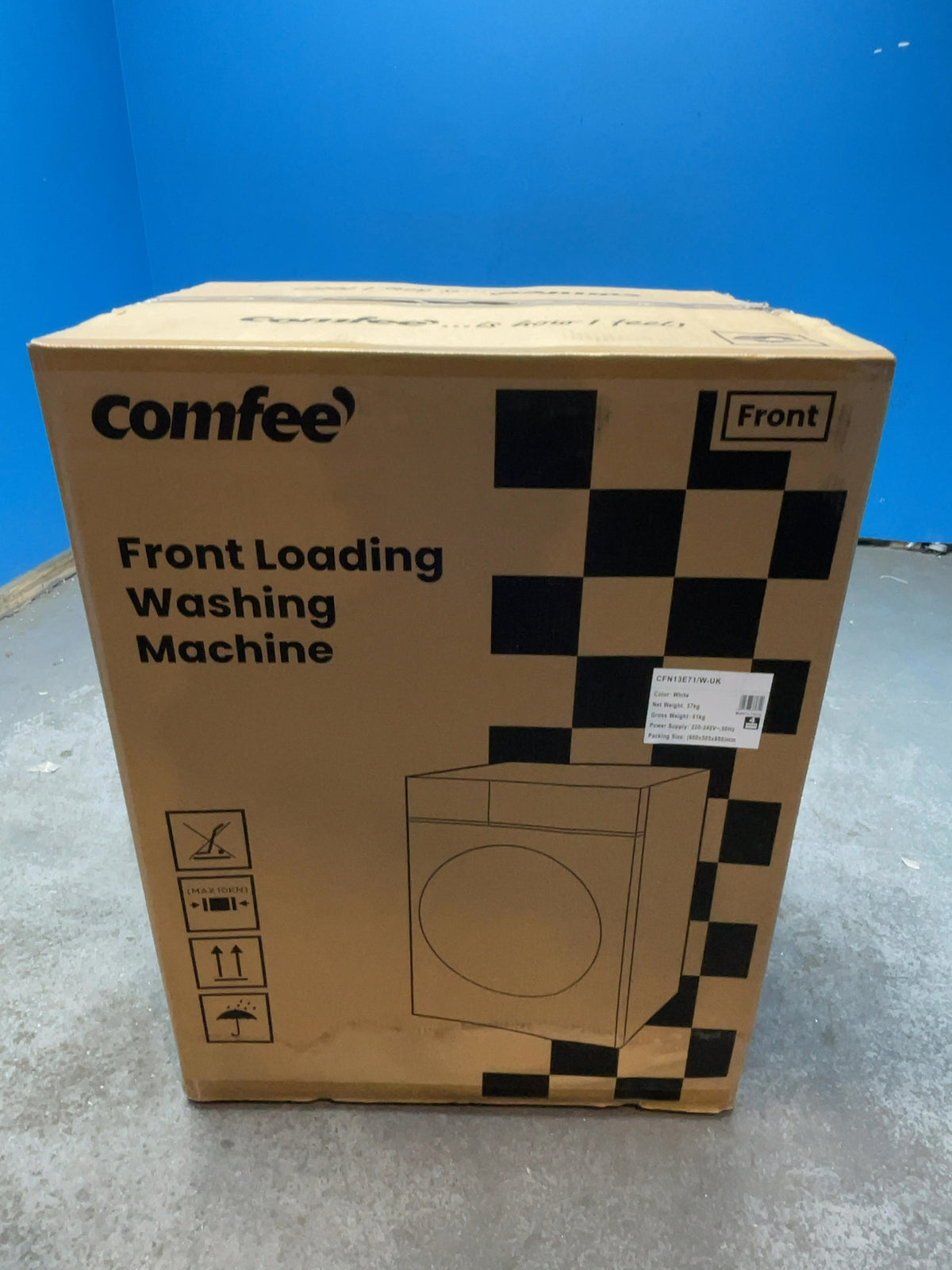 #GRC-168-980 - Comfee 7kg 1200rpm Washing Machine – Steam Wash & 15 Min Quick Cycle, White