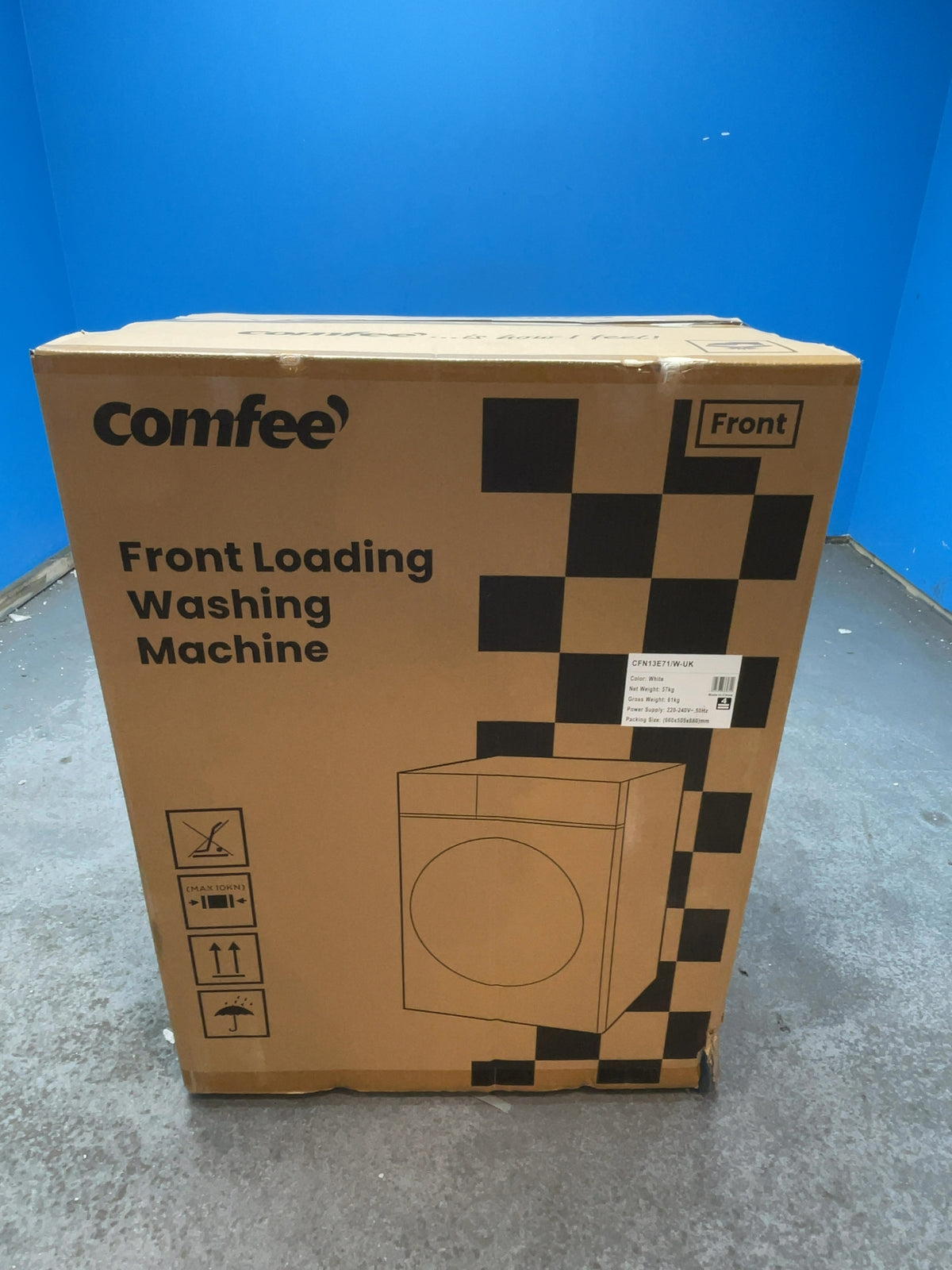 #GRC-169-055 - Comfee 7kg 1200rpm Washing Machine – Steam Wash & 15 Min Quick Cycle, White