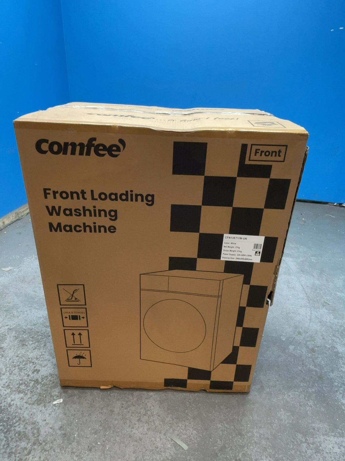 #GRC-169-056 - Comfee 7kg 1200rpm Washing Machine – Steam Wash & 15 Min Quick Cycle, White