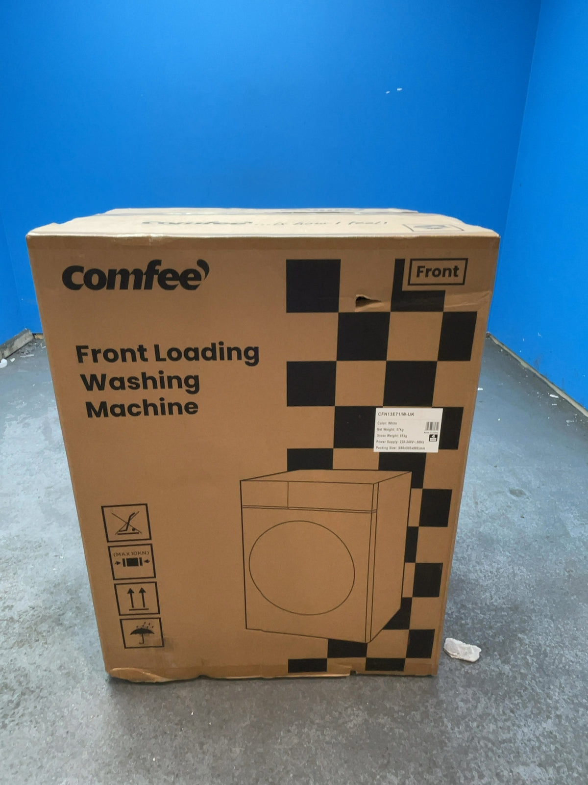 #GRC-169-064 - Comfee 7kg 1200rpm Washing Machine – Steam Wash & 15 Min Quick Cycle, White