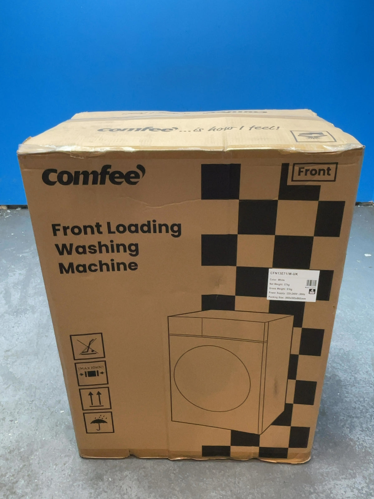 #GRC-169-065 - Comfee 7kg 1200rpm Washing Machine – Steam Wash & 15 Min Quick Cycle, White