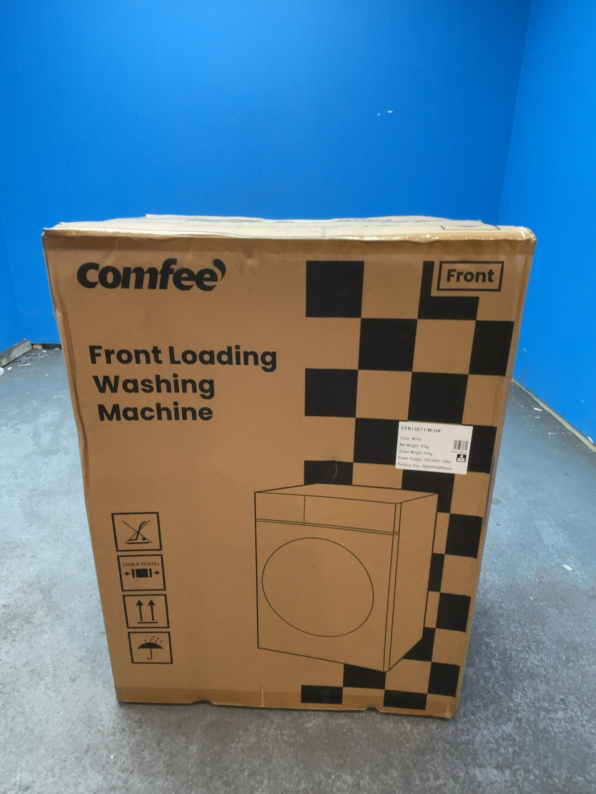 #GRC-169-067 - Comfee 7kg 1200rpm Washing Machine – Steam Wash & 15 Min Quick Cycle, White