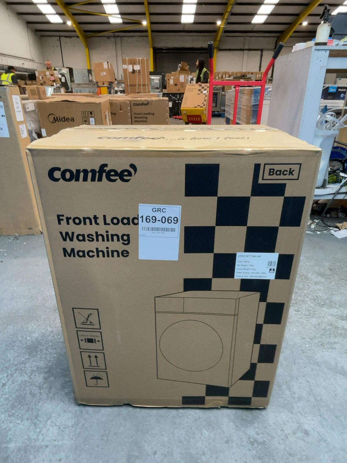 #GRC-169-069 - Comfee 7kg 1200rpm Washing Machine – Steam Wash & 15 Min Quick Cycle, White