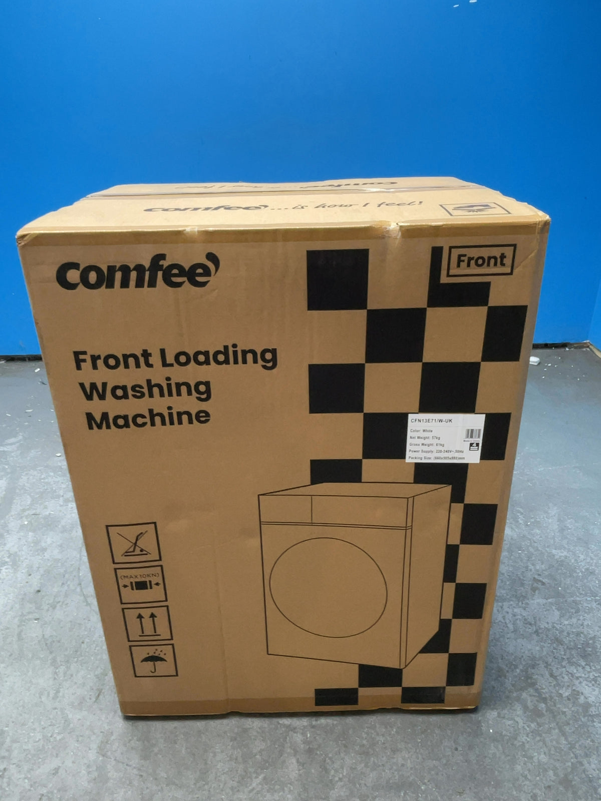 #GRC-169-266 - Comfee 7kg 1200rpm Washing Machine – Steam Wash & 15 Min Quick Cycle, White