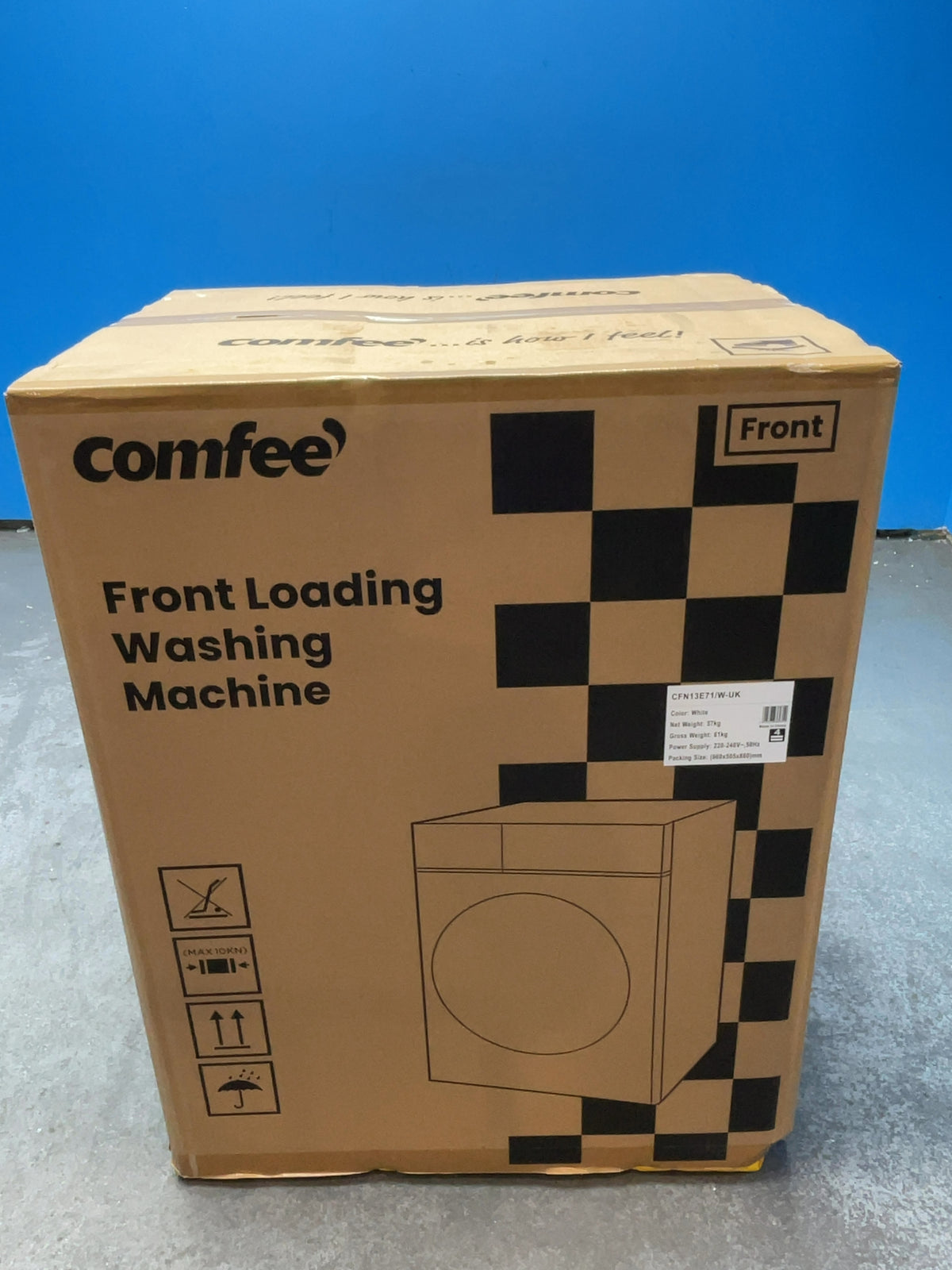 #GRC-169-268 - Comfee 7kg 1200rpm Washing Machine – Steam Wash & 15 Min Quick Cycle, White