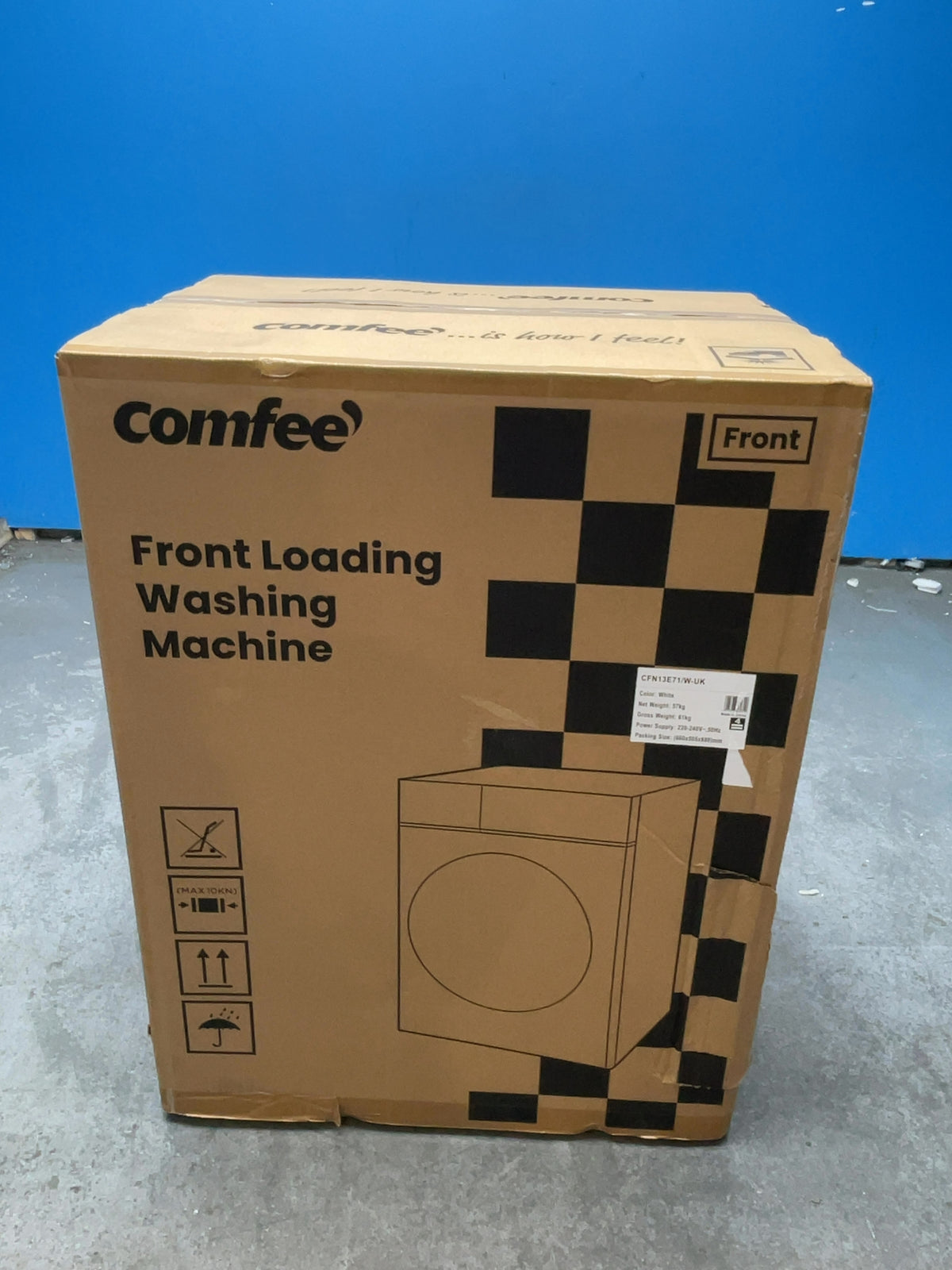 #GRC-169-270 - Comfee 7kg 1200rpm Washing Machine – Steam Wash & 15 Min Quick Cycle, White