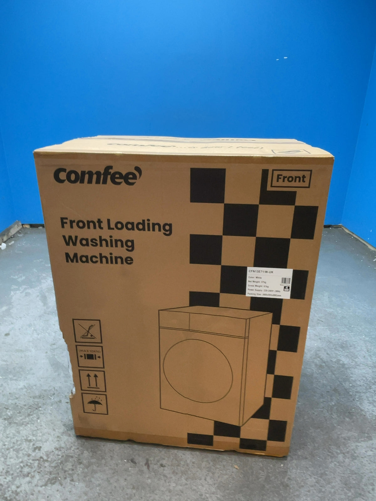 #GRC-169-277 - Comfee 7kg 1200rpm Washing Machine – Steam Wash & 15 Min Quick Cycle, White