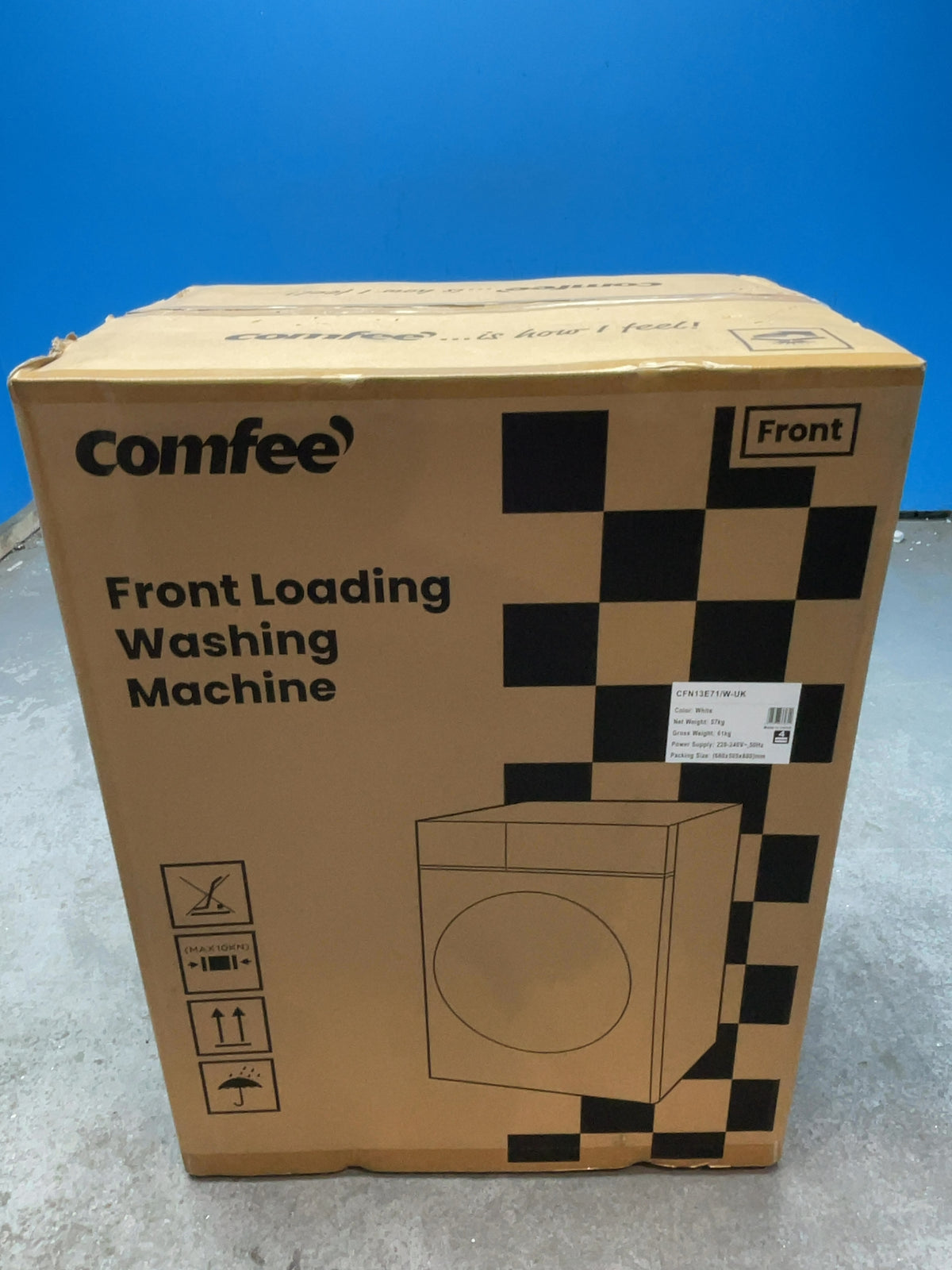 #GRC-169-279 - Comfee 7kg 1200rpm Washing Machine – Steam Wash & 15 Min Quick Cycle, White