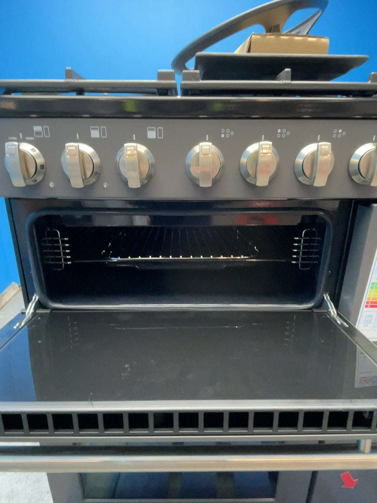 #GRC-169-611 - Rangemaster Longstock Deluxe 90cm Dual Fuel Range Cooker – 147L Double Oven, 5 Burner Gas Hob, Slate