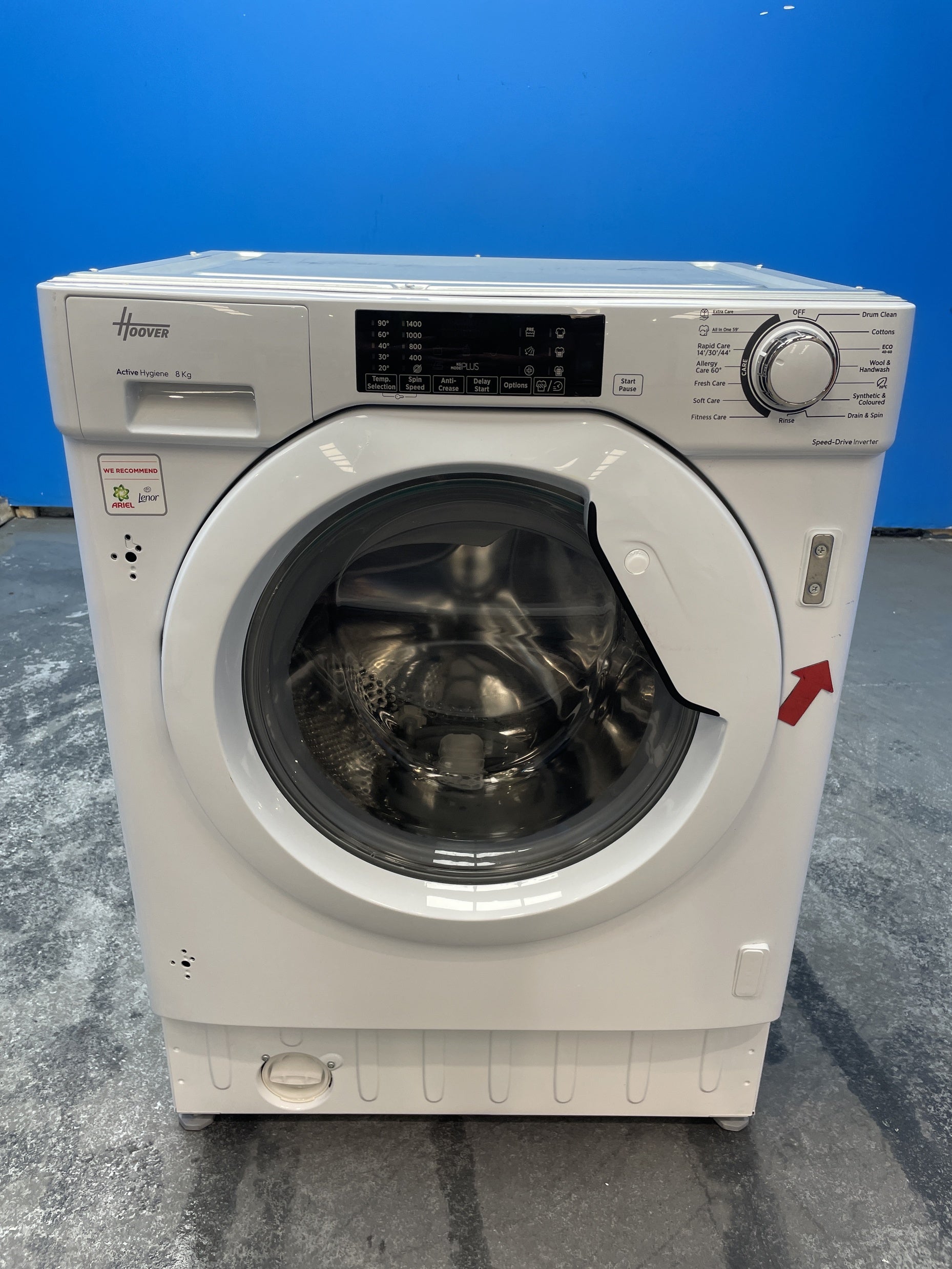 #GRC-163-375 - Hoover H-WASH 300 8kg 1400rpm Integrated Washing Machine – KG Mode Sensor, White