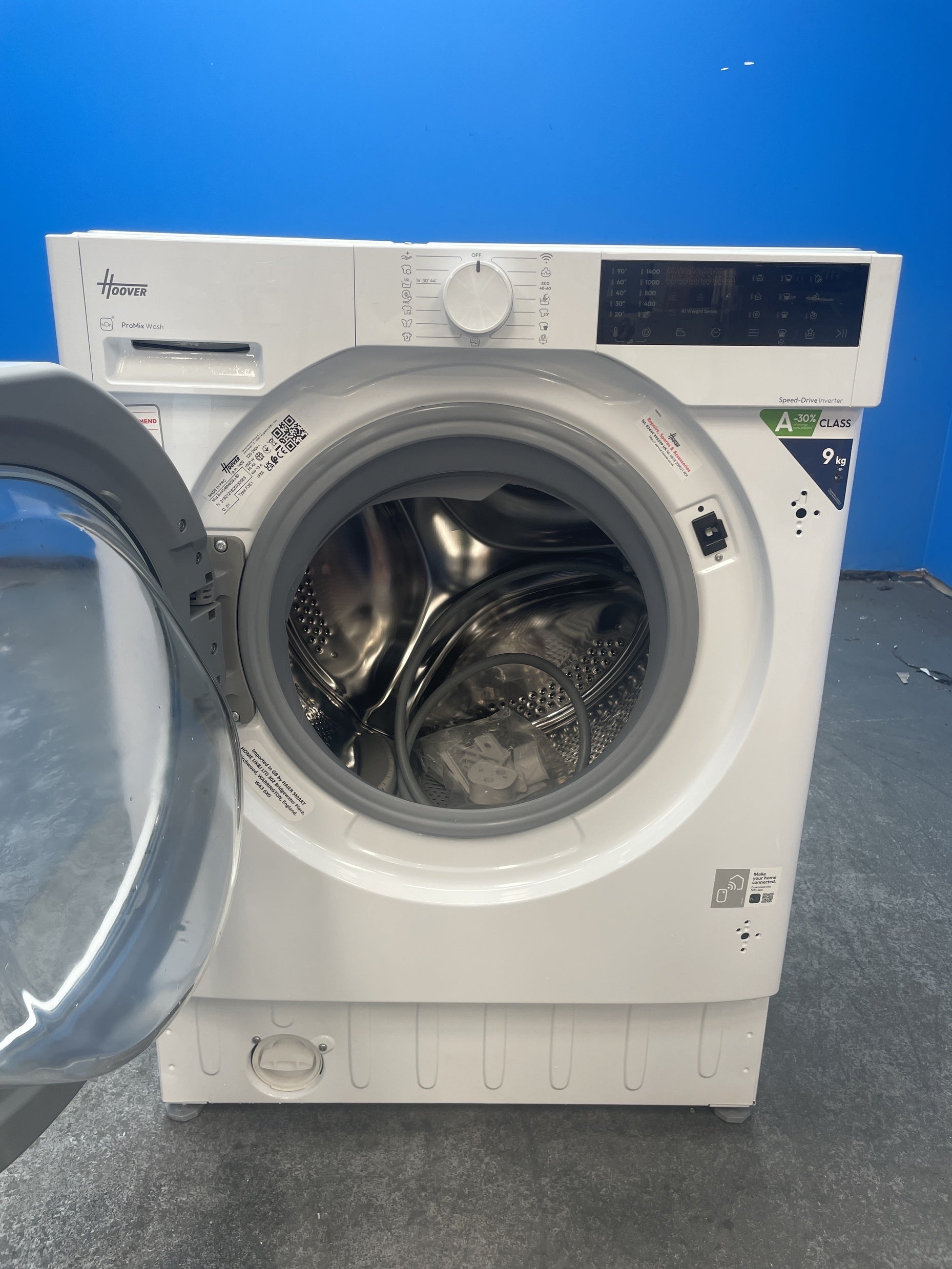 #GRC-159-301 - Hoover H-WASH 400 BH4S49M6D9J-80 9kg 1400rpm Integrated Washing Machine