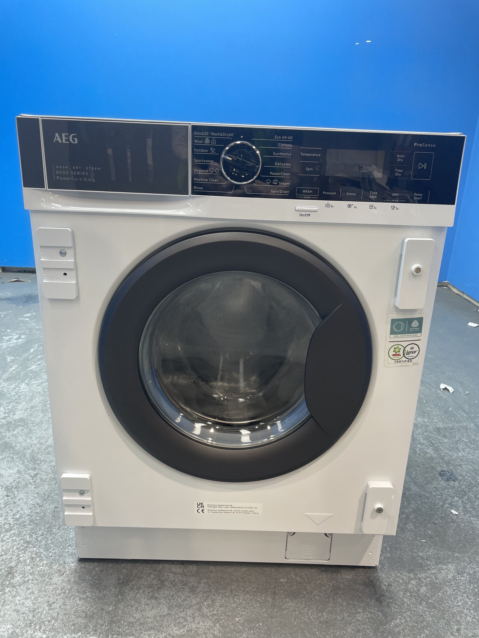 #GRC-159-922 - AEG 8000 PowerCare L8WE84636BI 8/4kg 1600rpm Integrated Washer Dryer