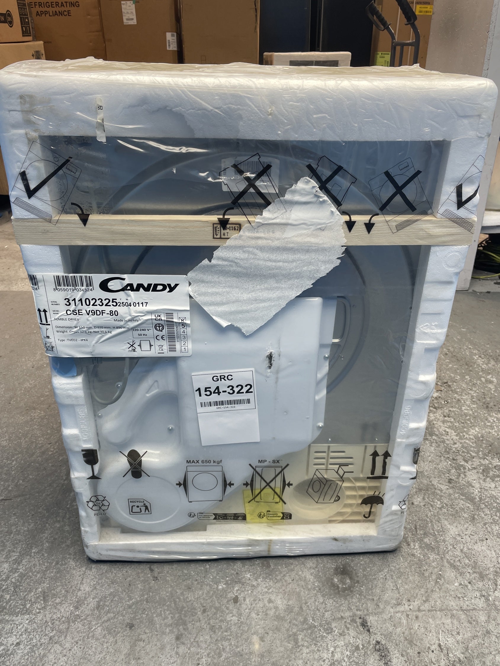 #GRC-154-322 - Candy CSEV9DF 9kg Vented Smart Tumble Dryer