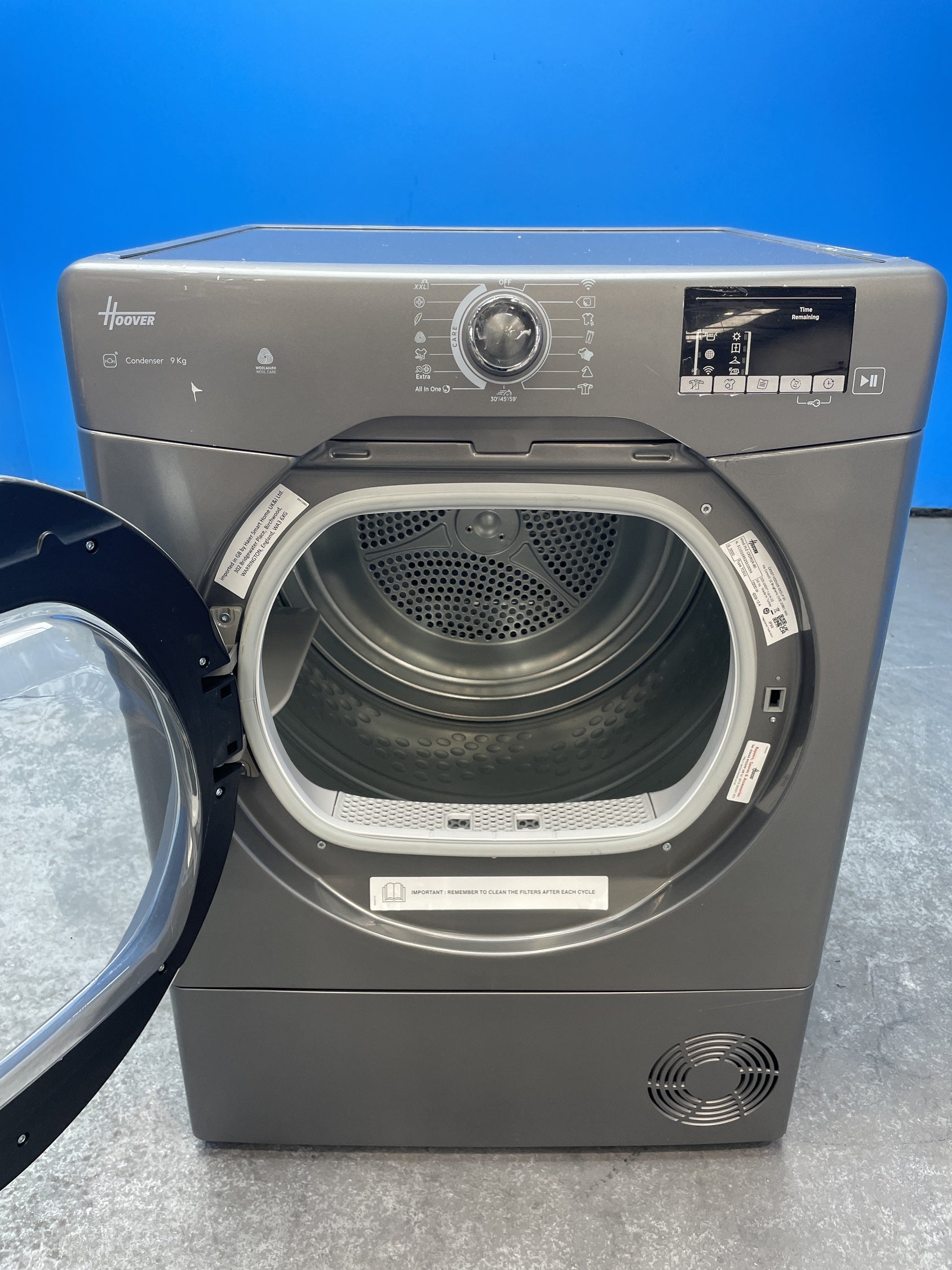 #GRC-162-599 - Hoover H-DRY 300 HLE C9DRGR-80 9kg Smart Condenser Tumble Dryer