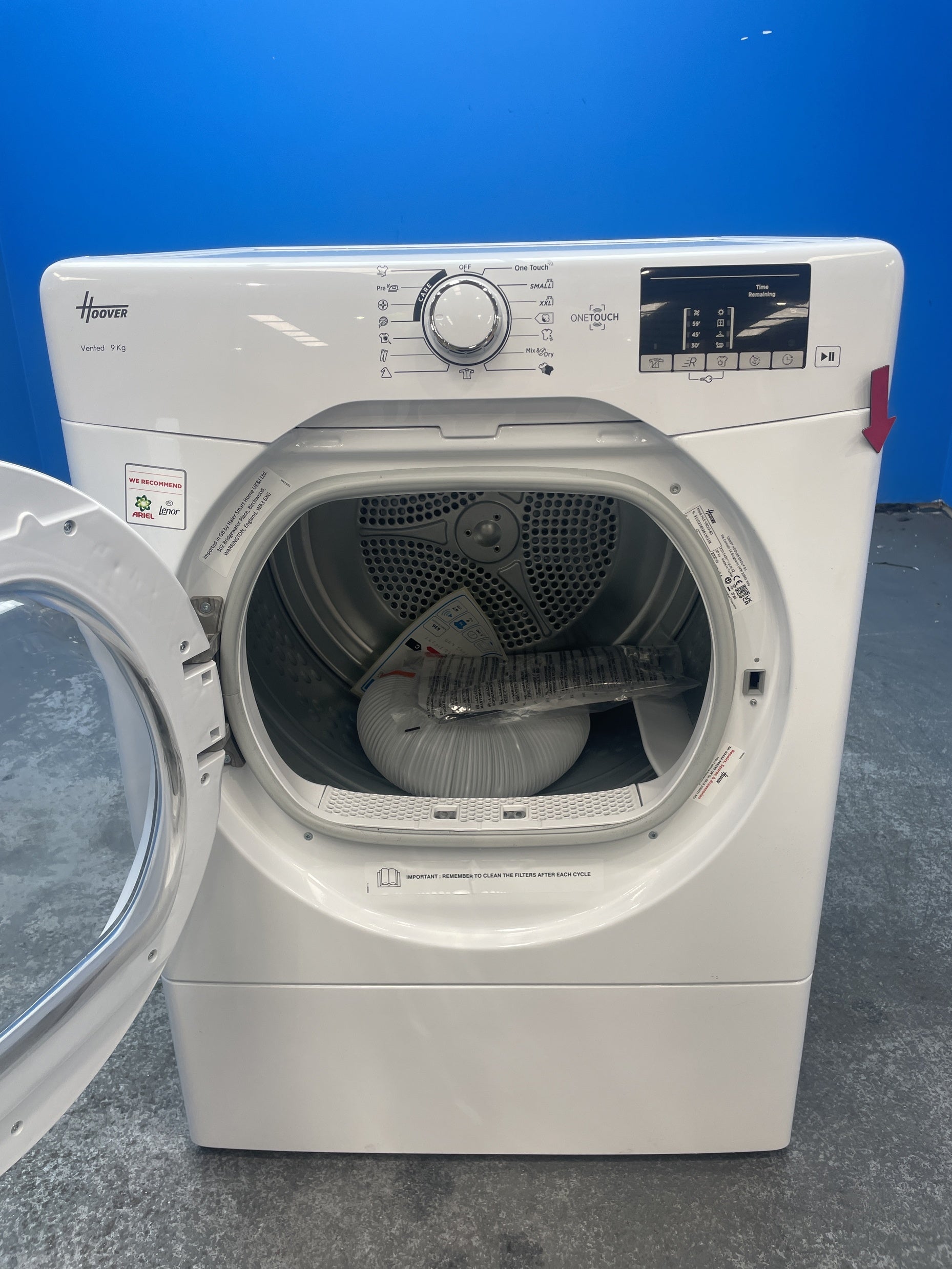#GRC-158-553 - Hoover HLE V9DG-80 9kg Vented Tumble Dryer