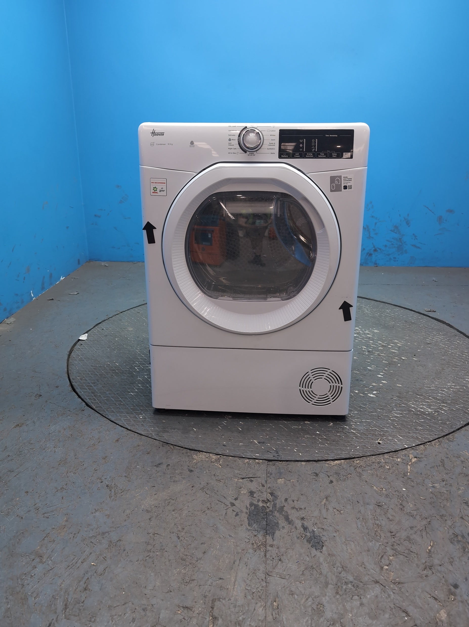 #GRC-163-720 - Hoover 10kg Condenser Tumble Dryer – Sensor Drying, White, B Energy Rating
