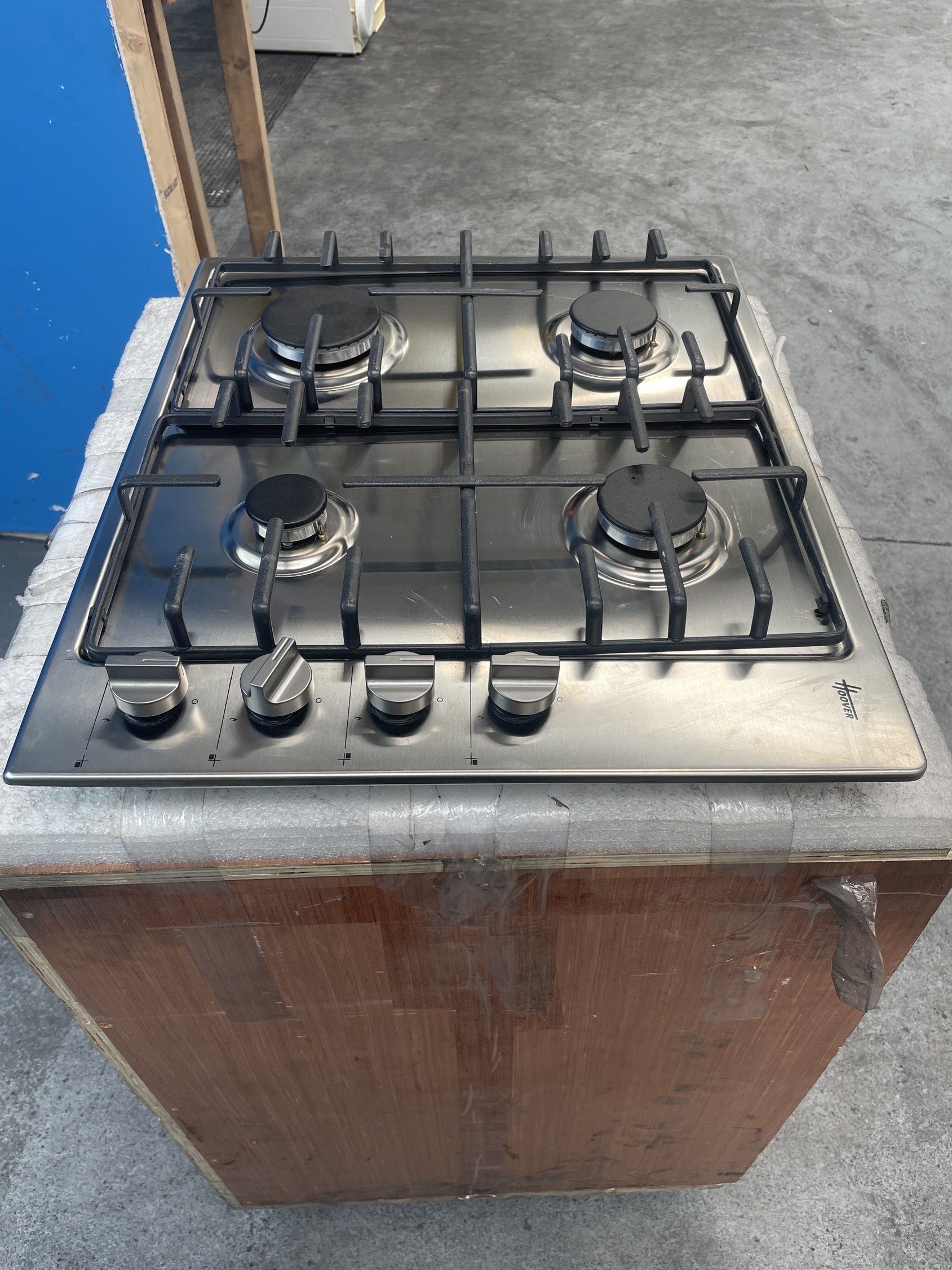 #GRC-159-191 - Hoover HHW6LK3X 60cm 4-Burner Stainless Steel Gas Hob