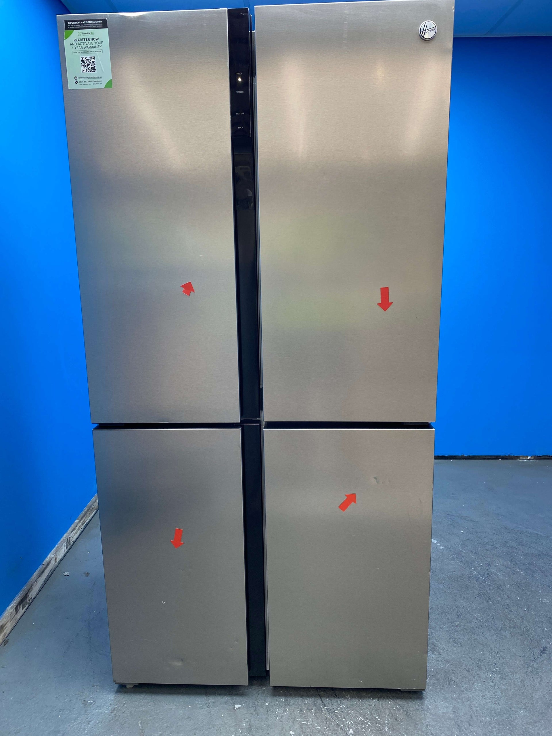 Hoover HSC918ENXK 567L No Frost American Style Fridge Freezer