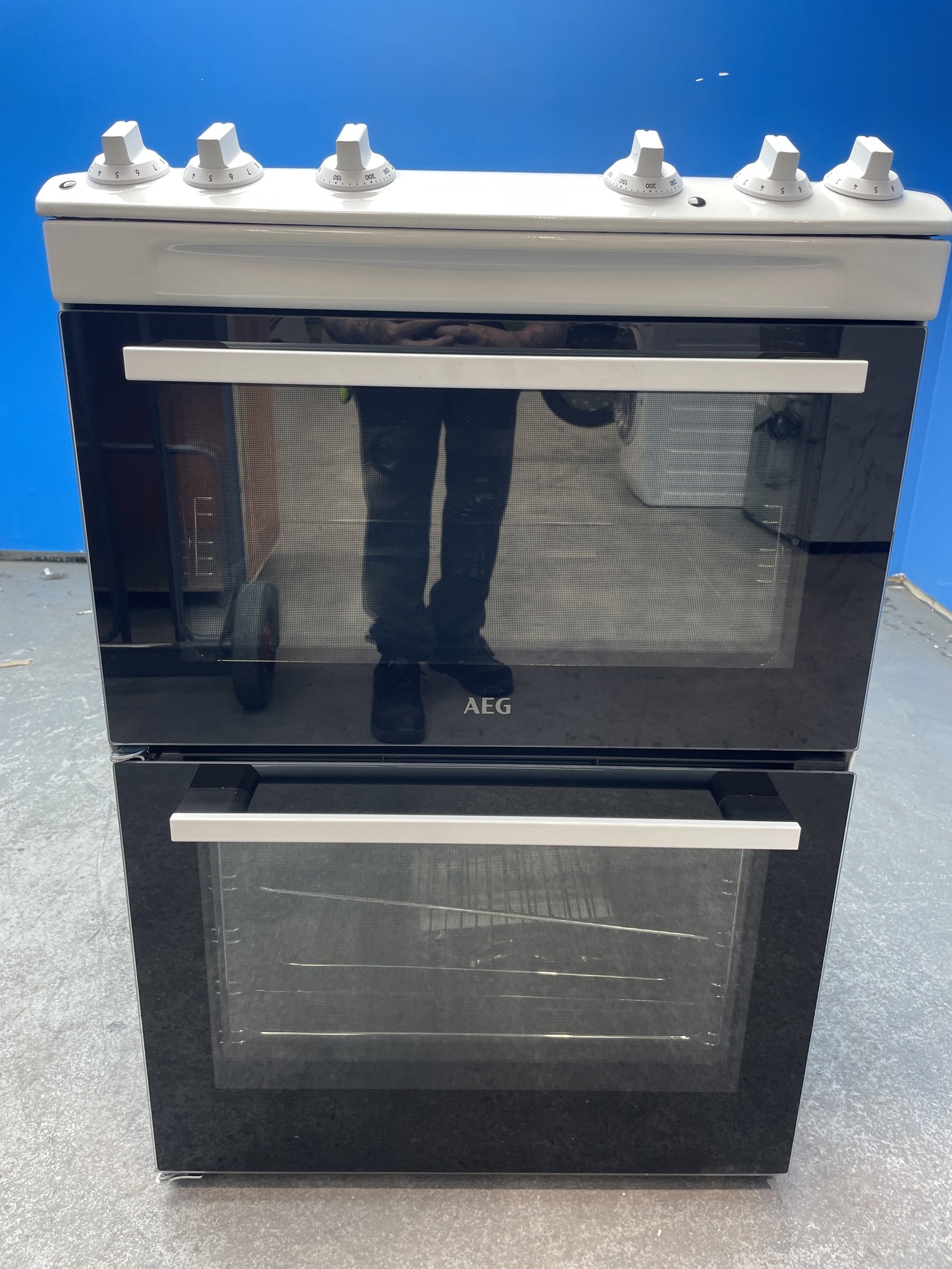 #GRC-158-230 - AEG CCX6501ACW 60cm Double Oven Electric Cooker with Ceramic Hob