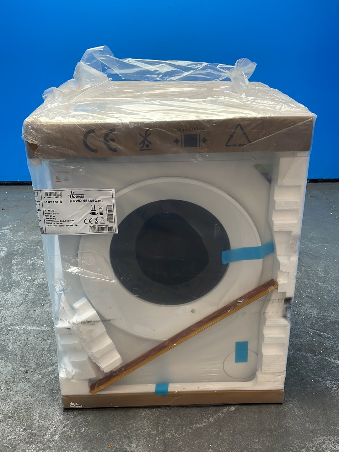 #GRC-163-754 - Hoover Series 3 8kg/5kg 1400rpm Washer Dryer – Steam Technology, ProActive Wash