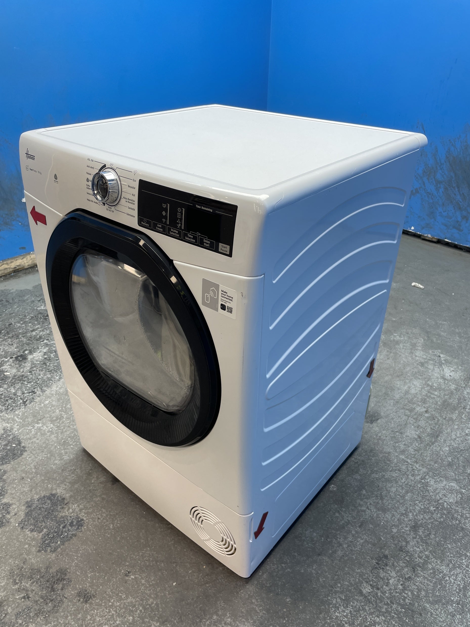 #GRC-162-751 - Hoover 9kg Condenser Tumble Dryer – WiFi Connected, White, B Energy Rating