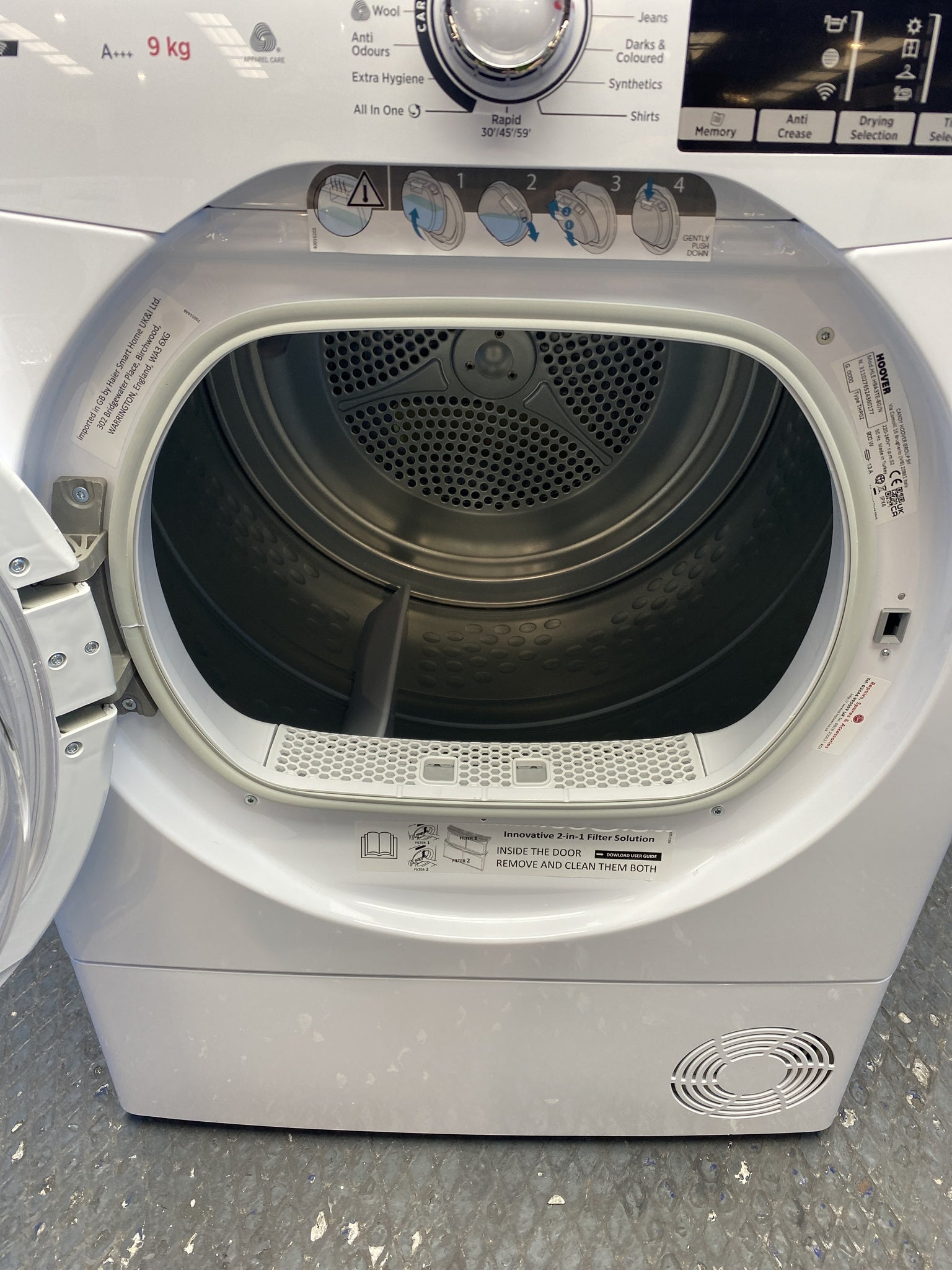 Hoover HLEH9A3TE/N 9kg Heat Pump Tumble Dryer