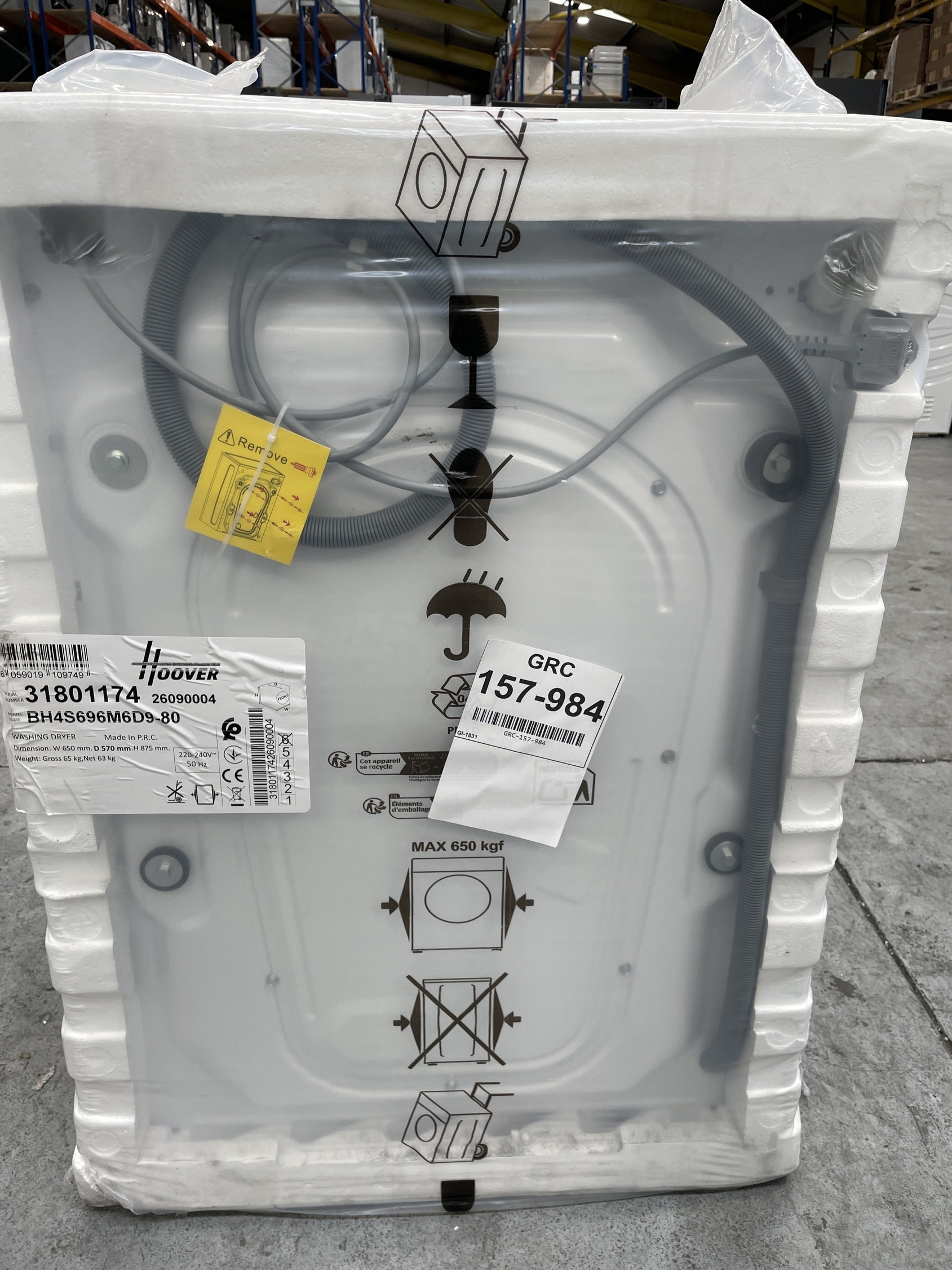 #GRC-157-984 - Hoover BH4S696M6D9-80 9/6kg 1600rpm Integrated Washer Dryer