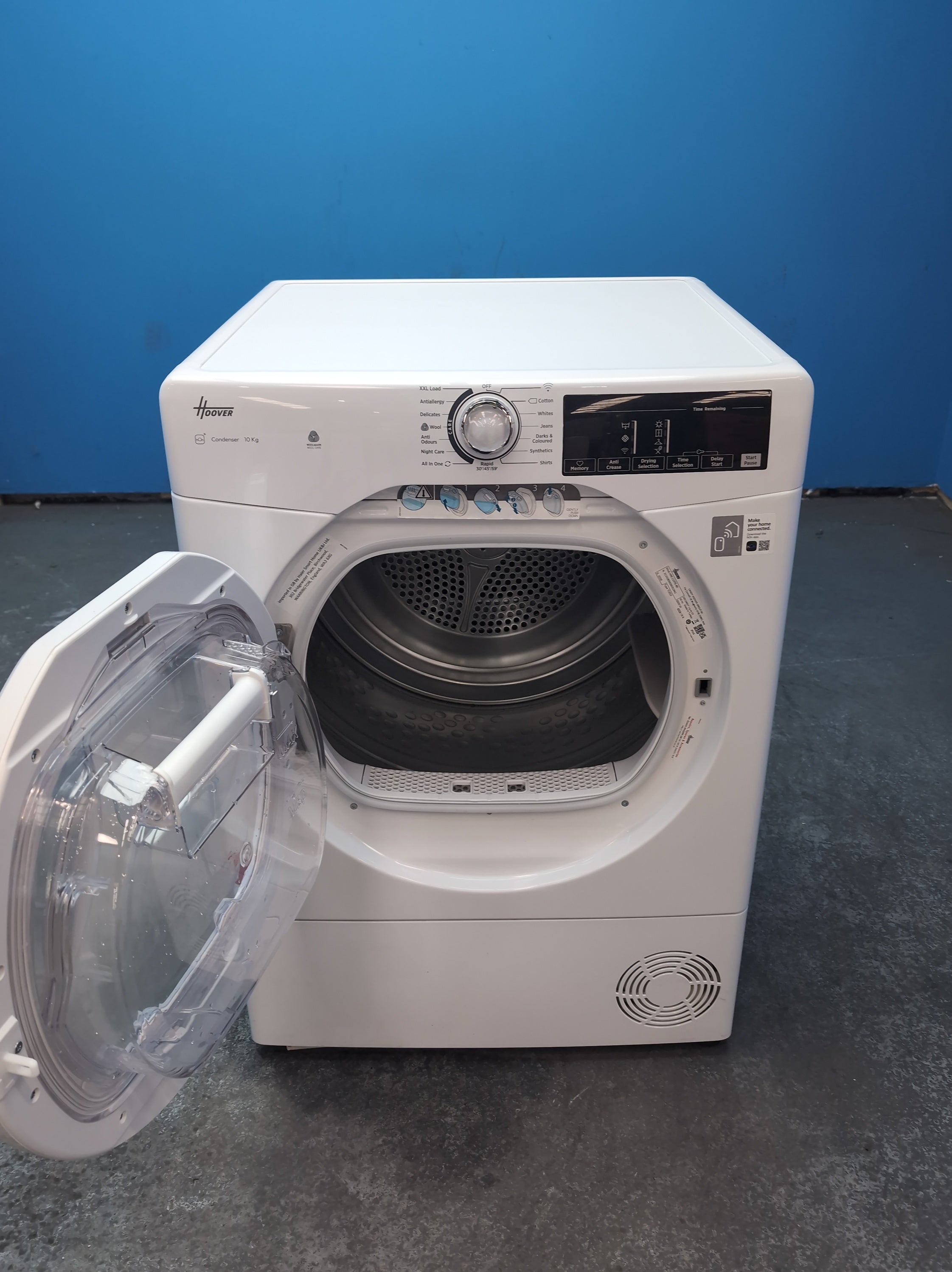 #GRC-164-392 - Hoover 10kg Condenser Tumble Dryer – Sensor Drying, White, B Energy Rating