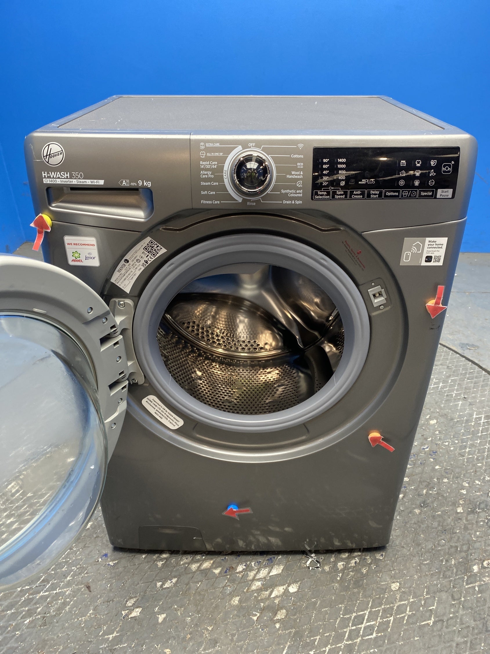 #GRC-148-683 - Hoover H3WPS496TMRR6 9kg 1400 Spin Washing Machine