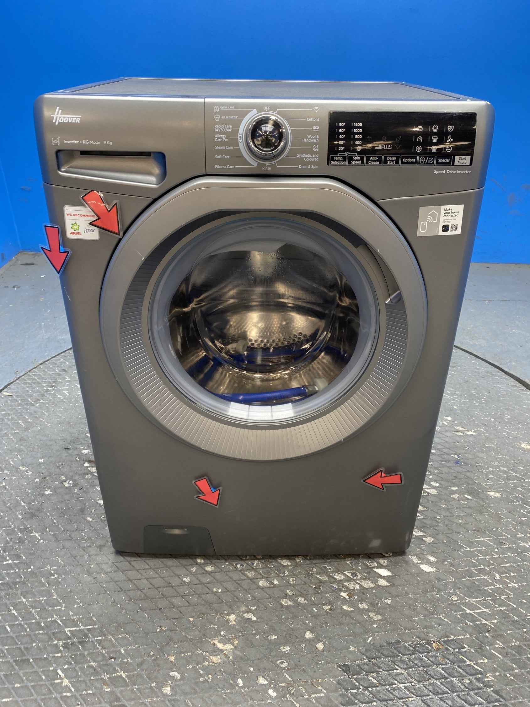 #GRC-150-452 - Hoover H3WPS496TMRR6 9kg 1400 Spin Washing Machine