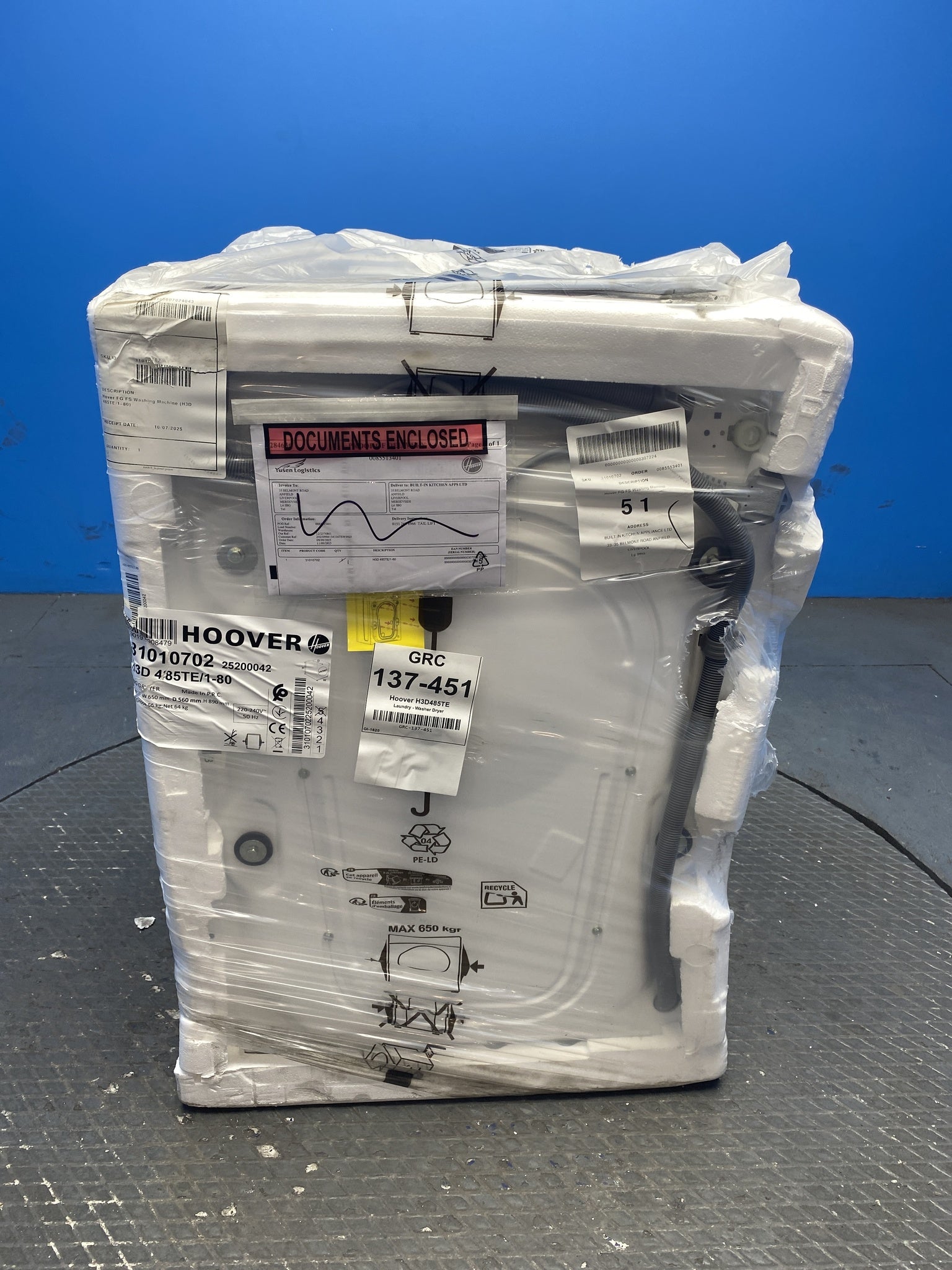 Hoover H3D485TE 8kg / 5kg 1400 Spin Washer Dryer
