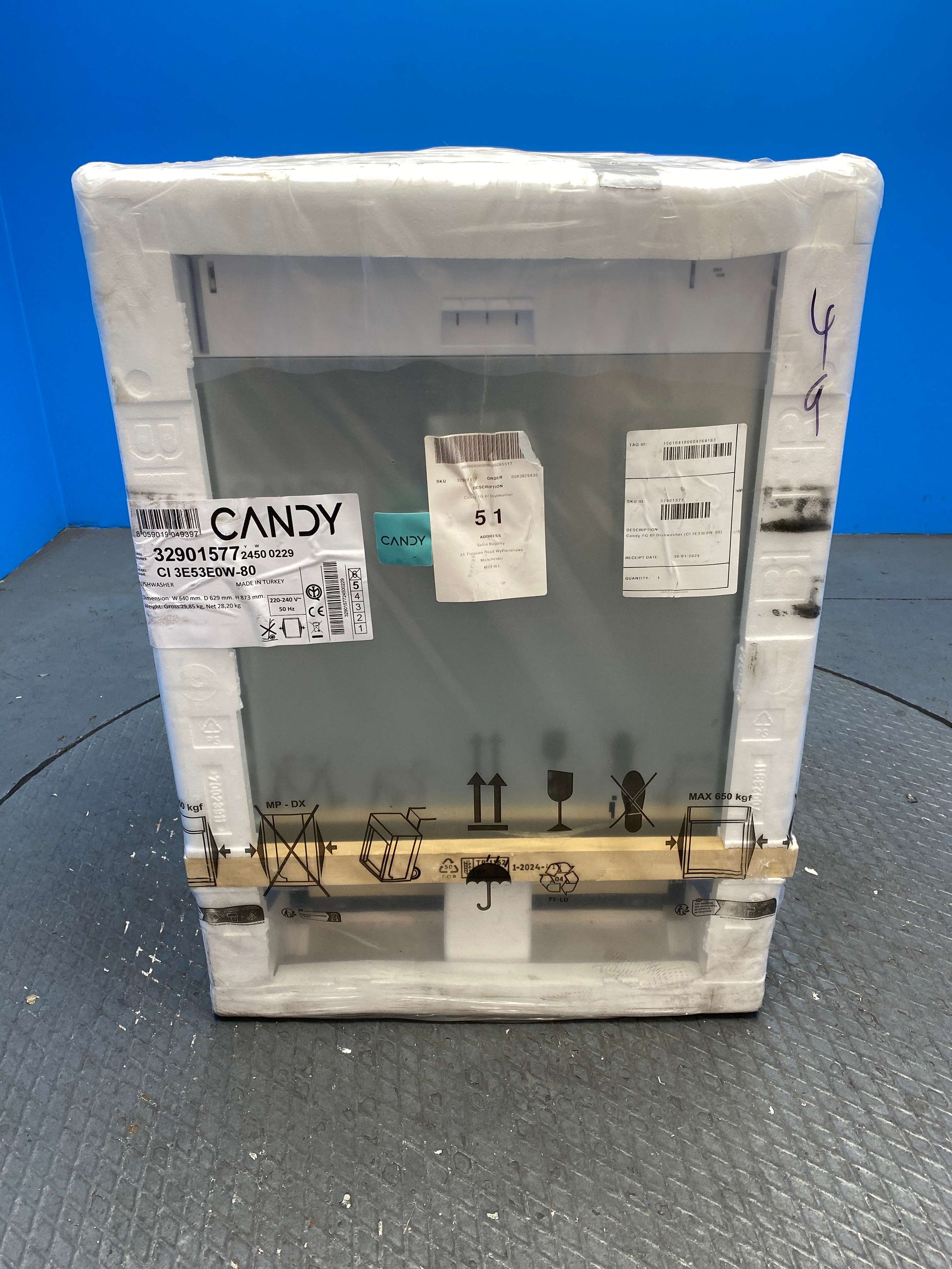 Candy CI 3E53E0W‑80 Rapidò Integrated 13 Place Dishwasher