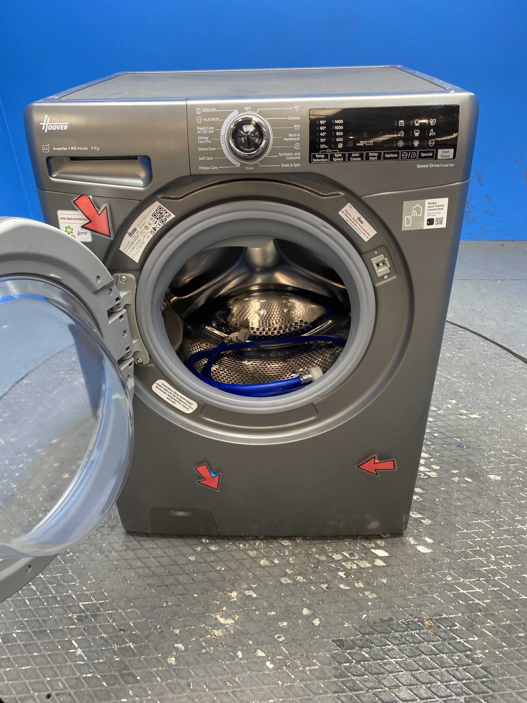 #GRC-150-452 - Hoover H3WPS496TMRR6 9kg 1400 Spin Washing Machine