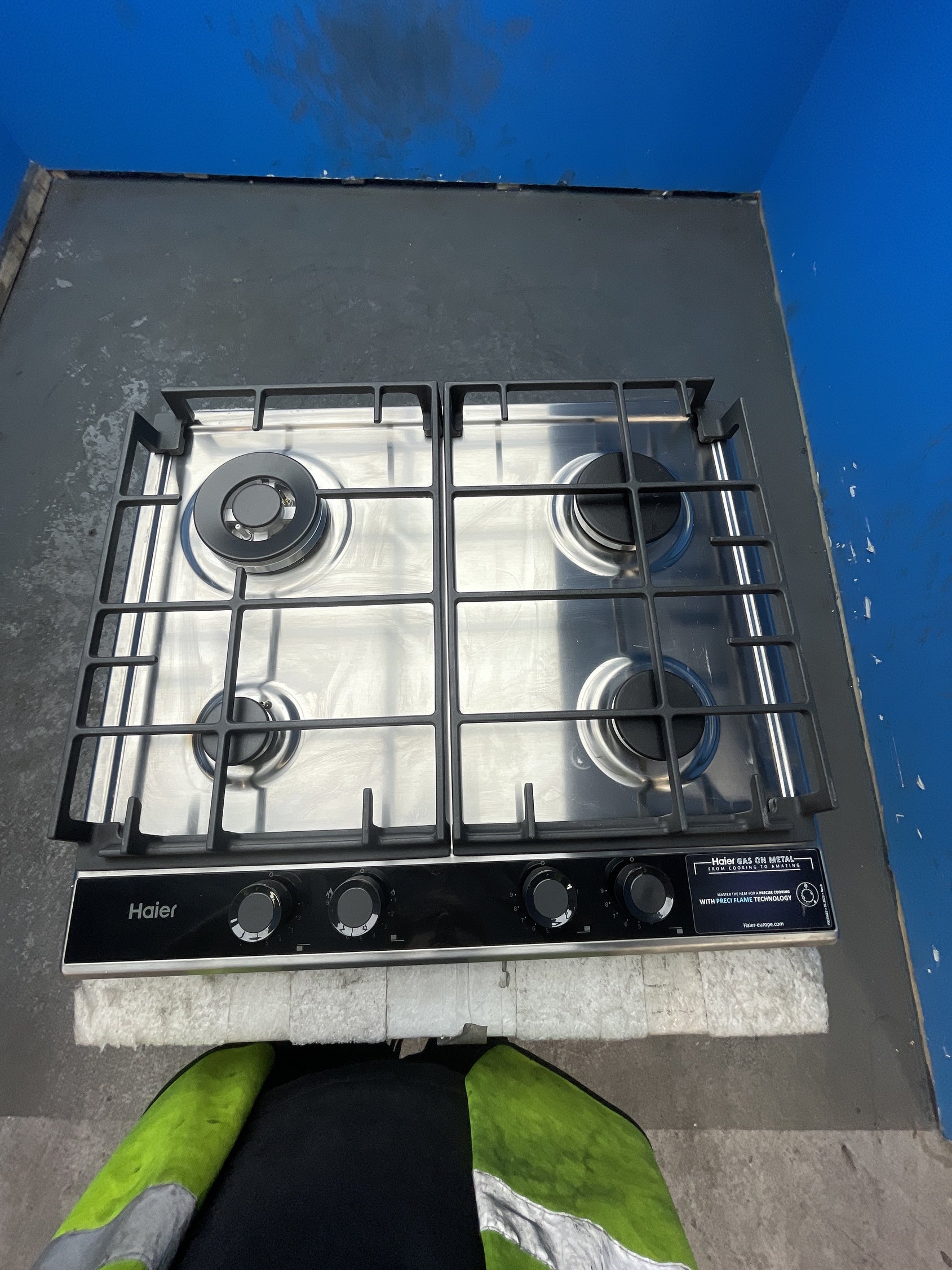 #GRC-162-737 - Haier 60cm 4 Burner Gas Hob – Stainless Steel, 9 Heat Settings, Cast Iron Supports