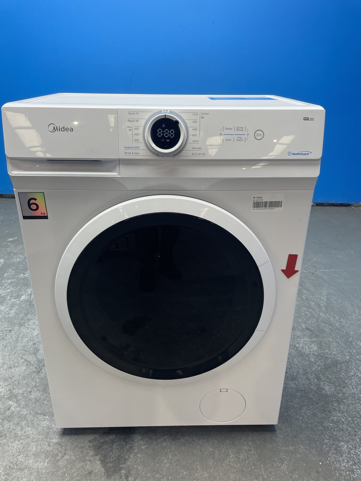 #GRC-158-763 - Midea 6kg 1000rpm Washing Machine – Lunar Dial LED, Quick Wash, White