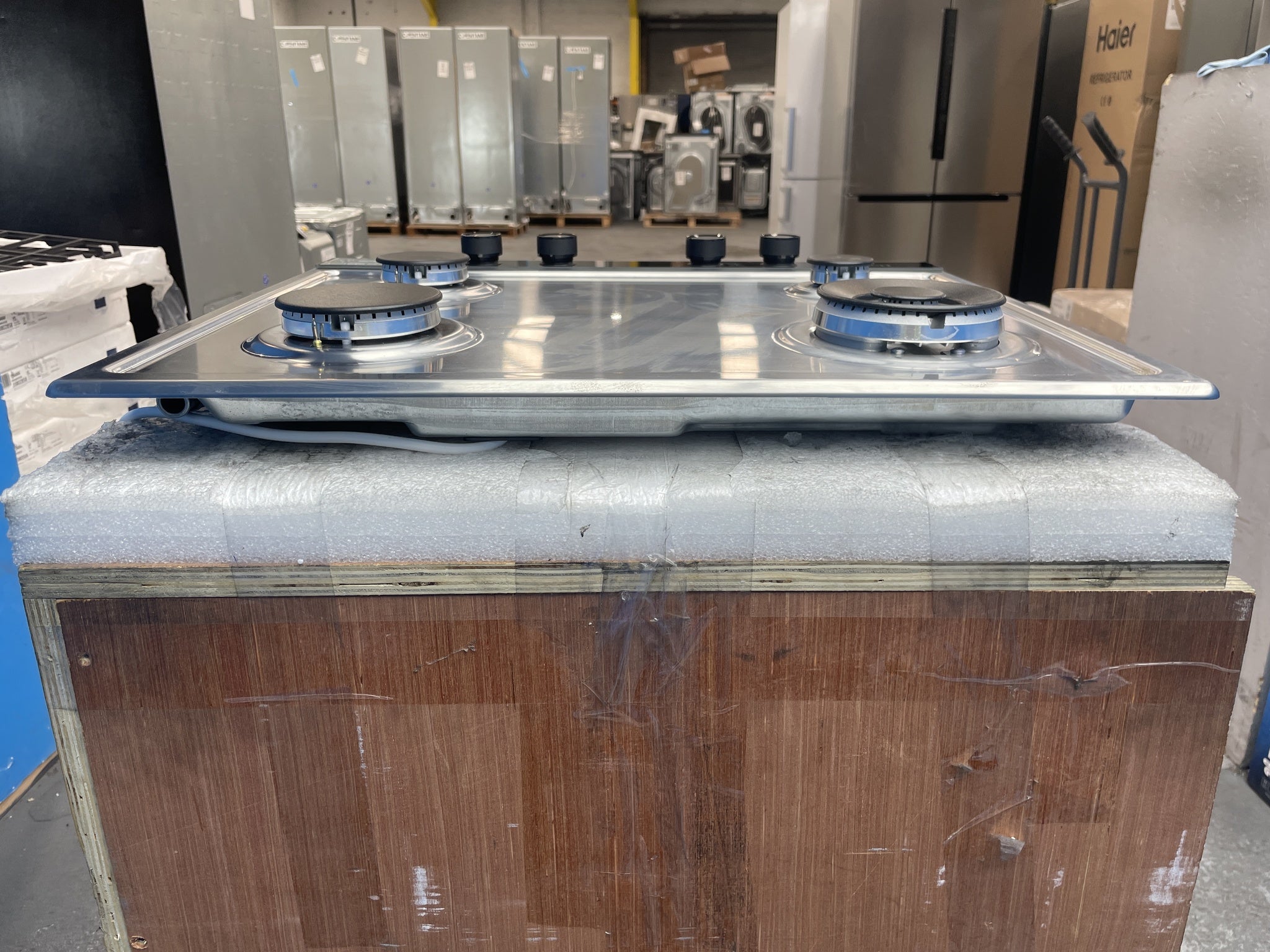 #GRC-162-737 - Haier 60cm 4 Burner Gas Hob – Stainless Steel, 9 Heat Settings, Cast Iron Supports