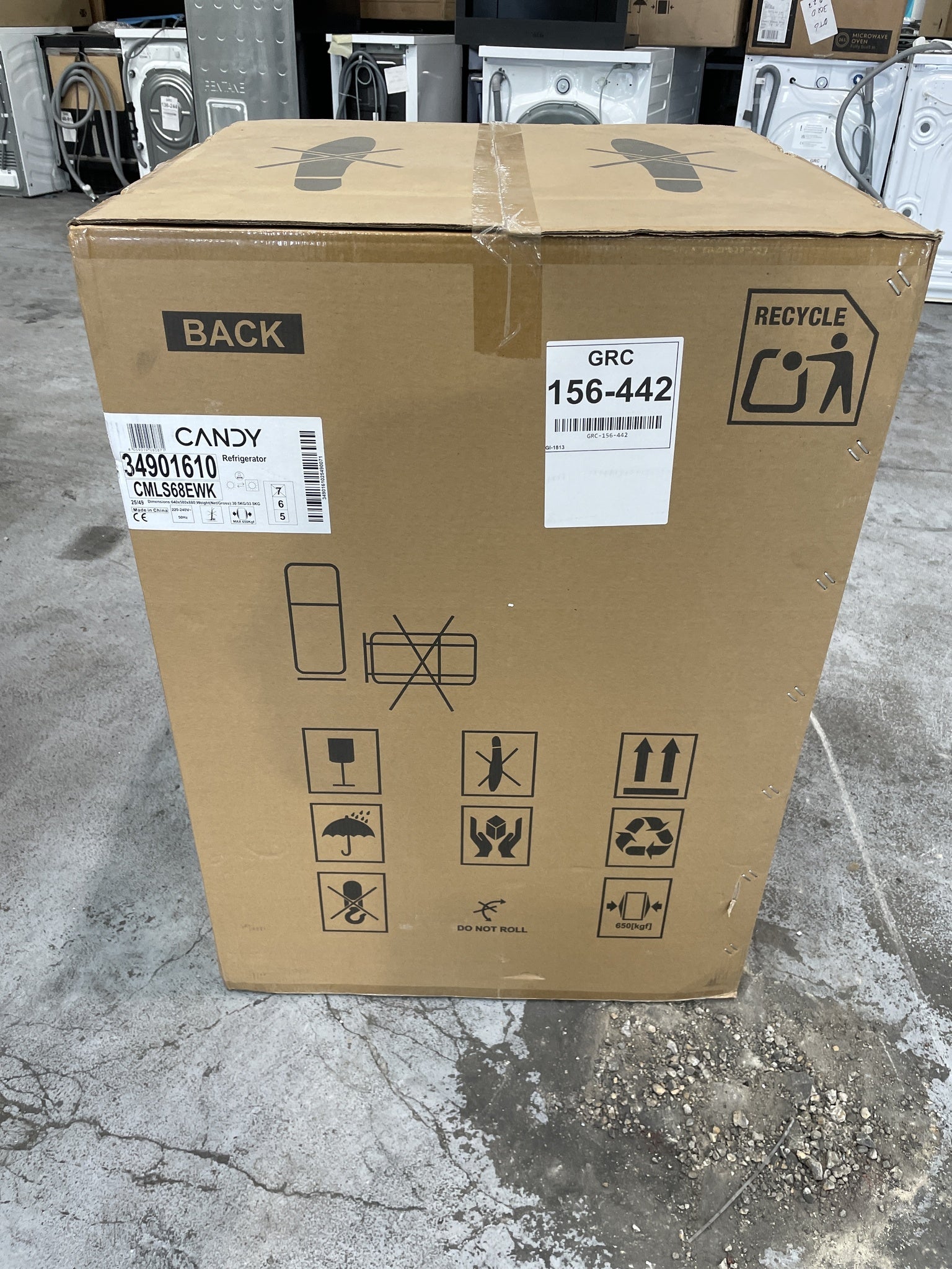 #GRC-156-442 - Candy CMLS68EWK Integrated 135L Under Counter Fridge