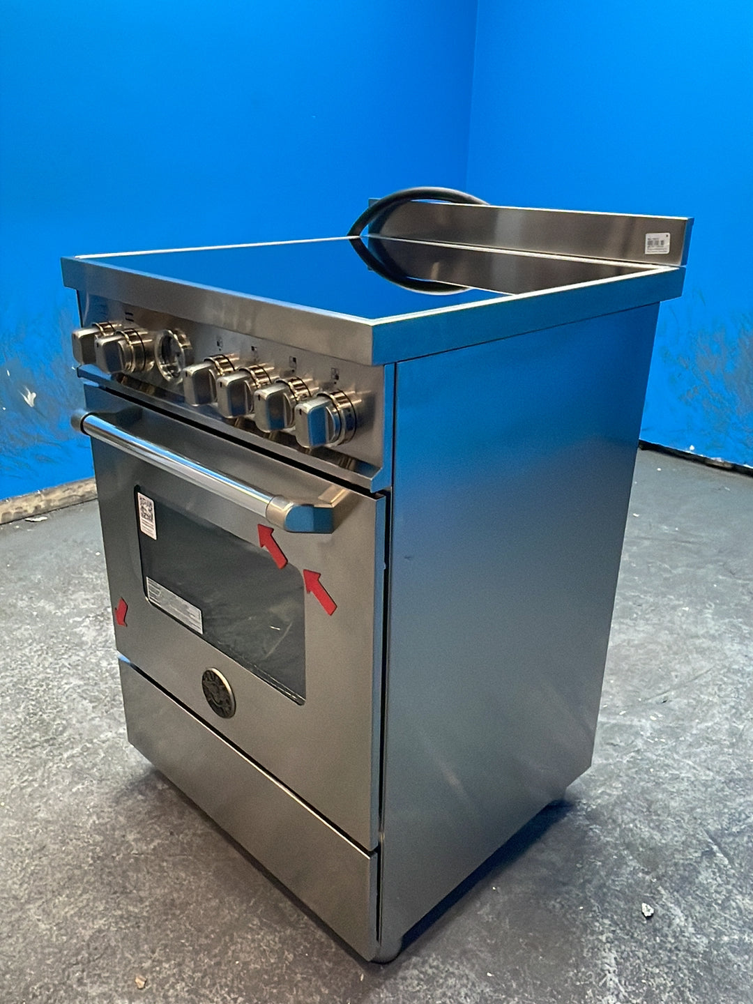 #GRC-164-449 - Bertazzoni Master Series 60cm Electric Range Cooker – 69L Capacity, 4 Zone Induction Hob, Stainless Steel
