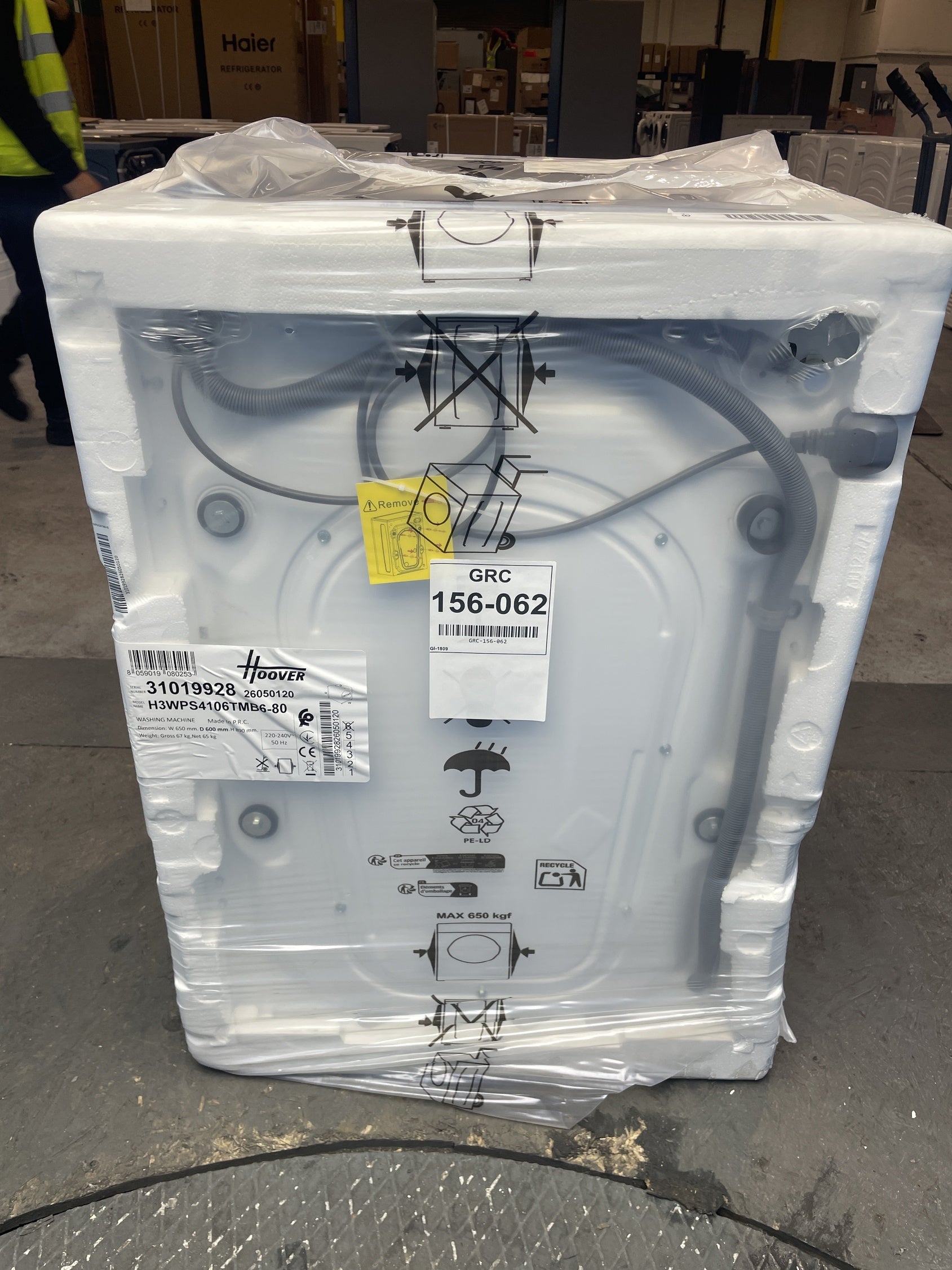 #GRC-156-062 - Hoover H3WPS4106TMB6 10kg 1400 Spin Washing Machine