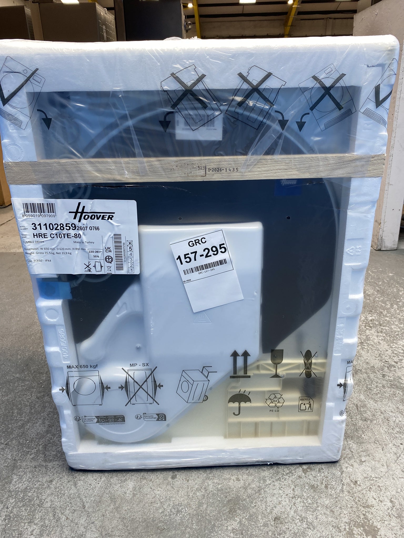 #GRC-157-295 - Hoover HRE C10TE-80 10kg Condenser Tumble Dryer