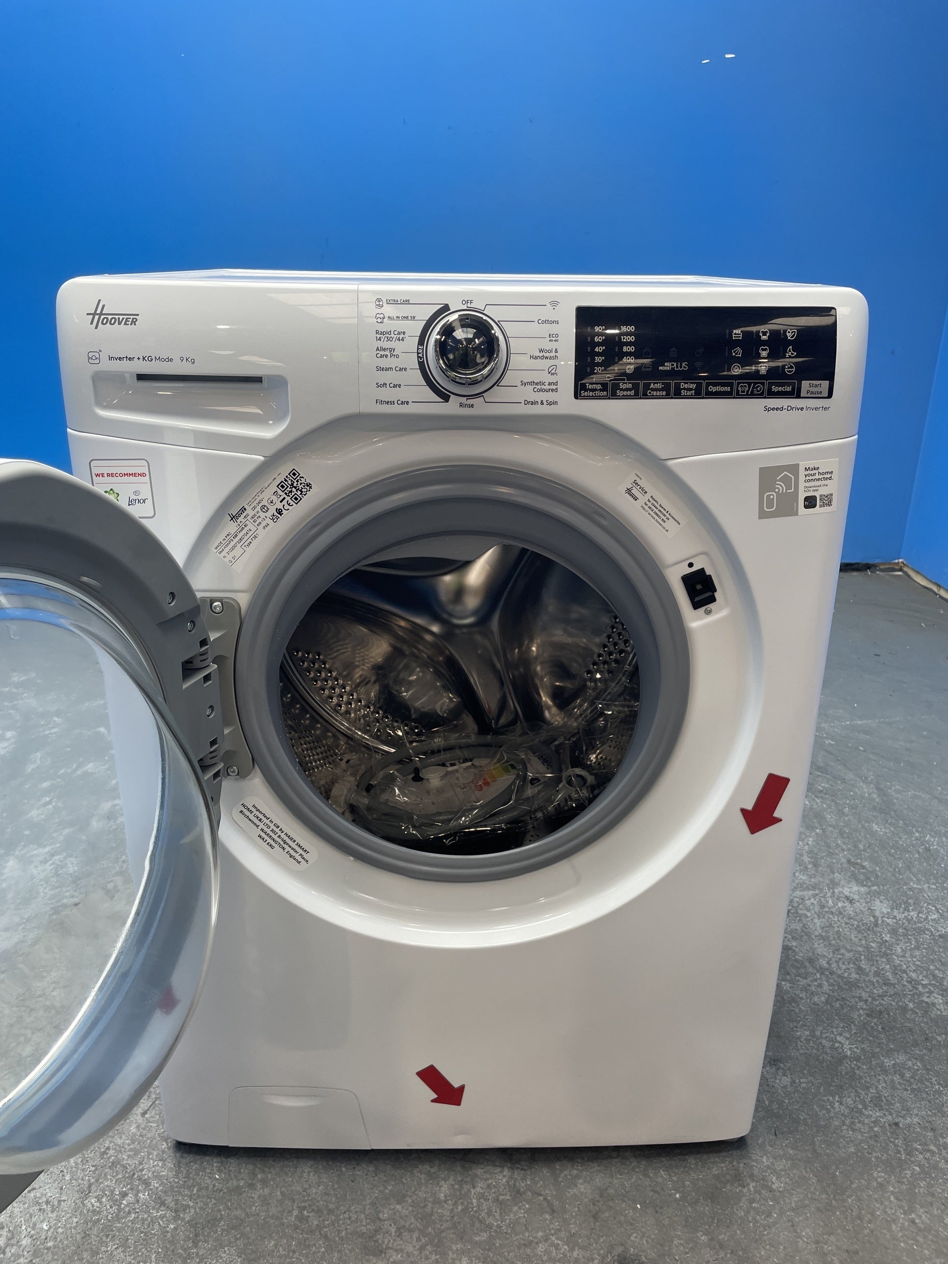 #GRC-160-107 - Hoover H-WASH 350 H3WPS696TAM6-80 9kg 1600rpm Washing Machine