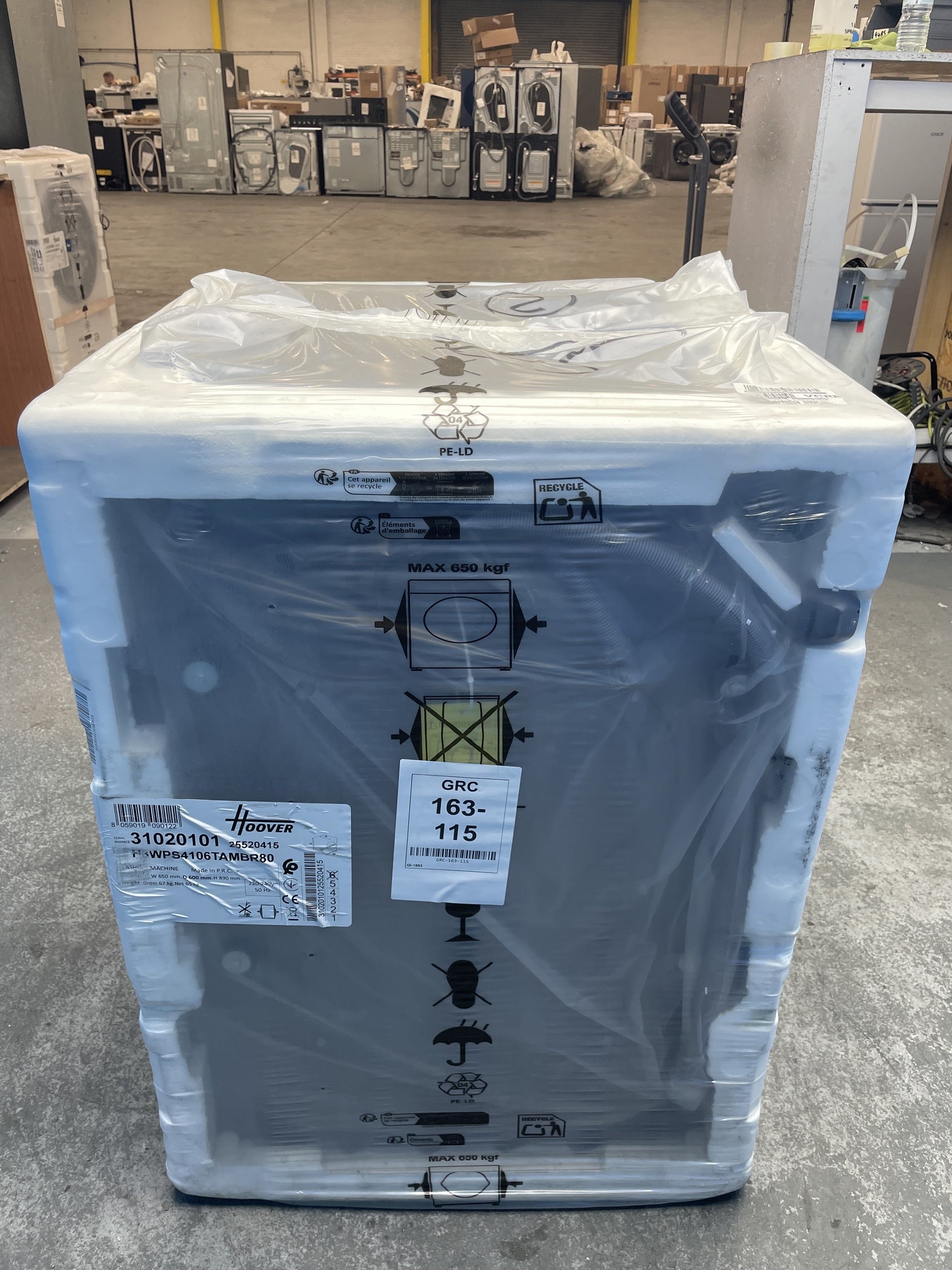 #GRC-163-115 - Hoover H3B13WPS4106TAMBR 10kg 1400 Spin Washing Machine