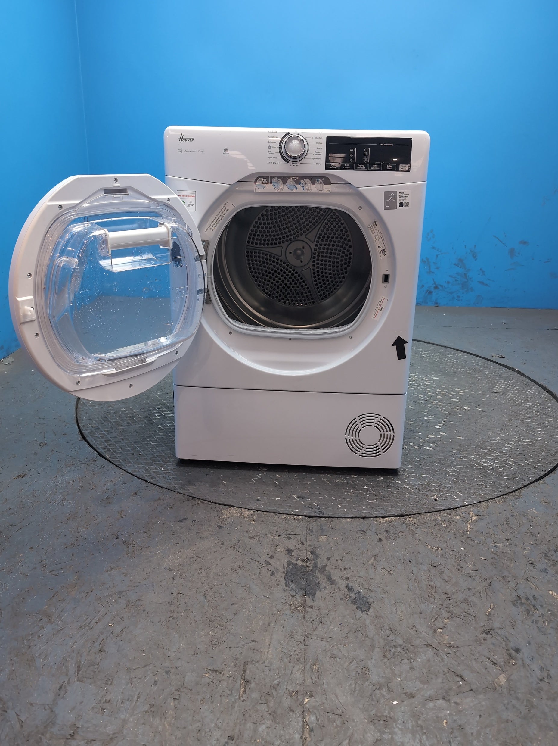 #GRC-163-720 - Hoover 10kg Condenser Tumble Dryer – Sensor Drying, White, B Energy Rating