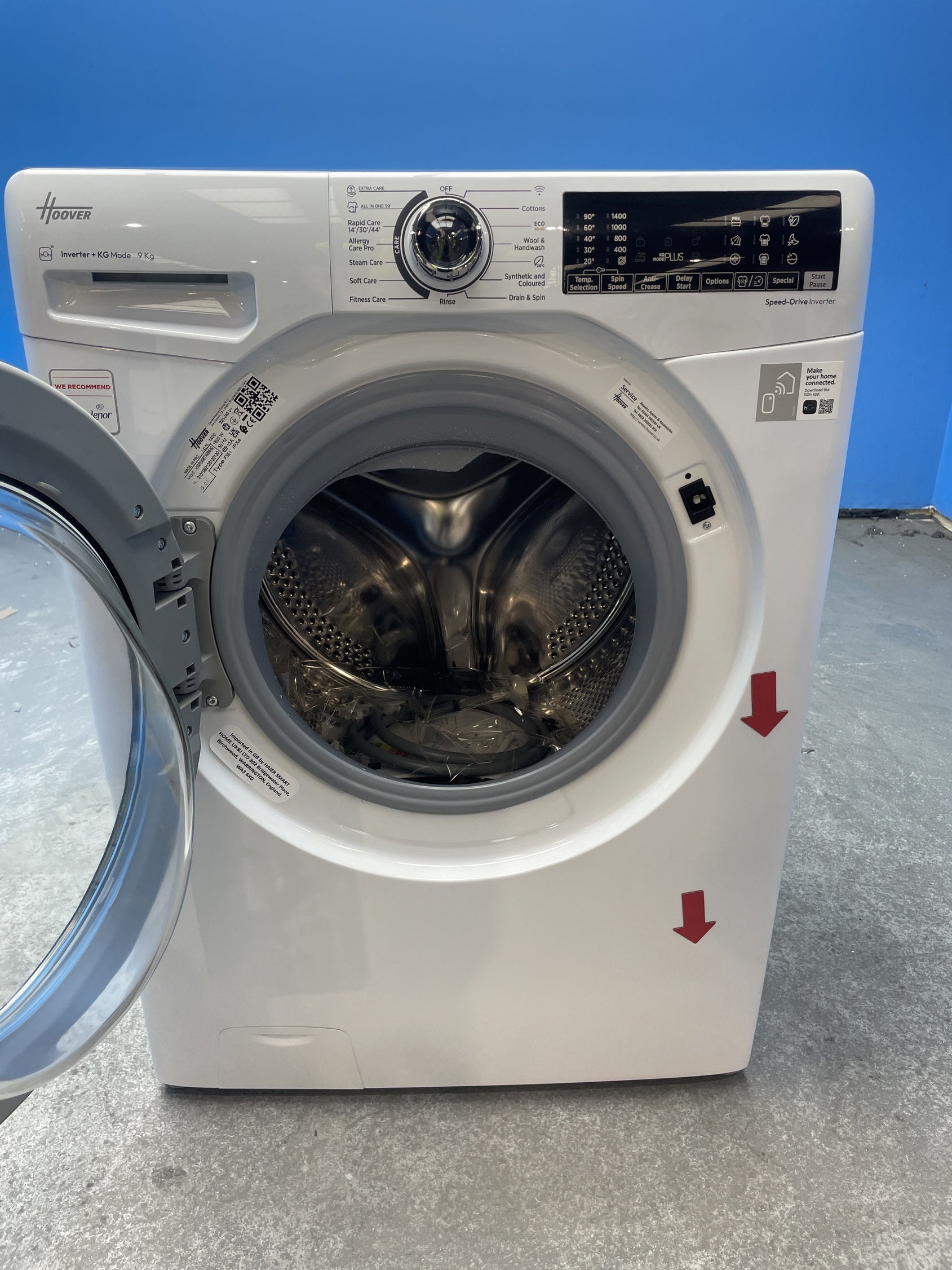 #GRC-158-346 - Hoover H3WPS496TAMB6 9kg 1400 Spin Washing Machine