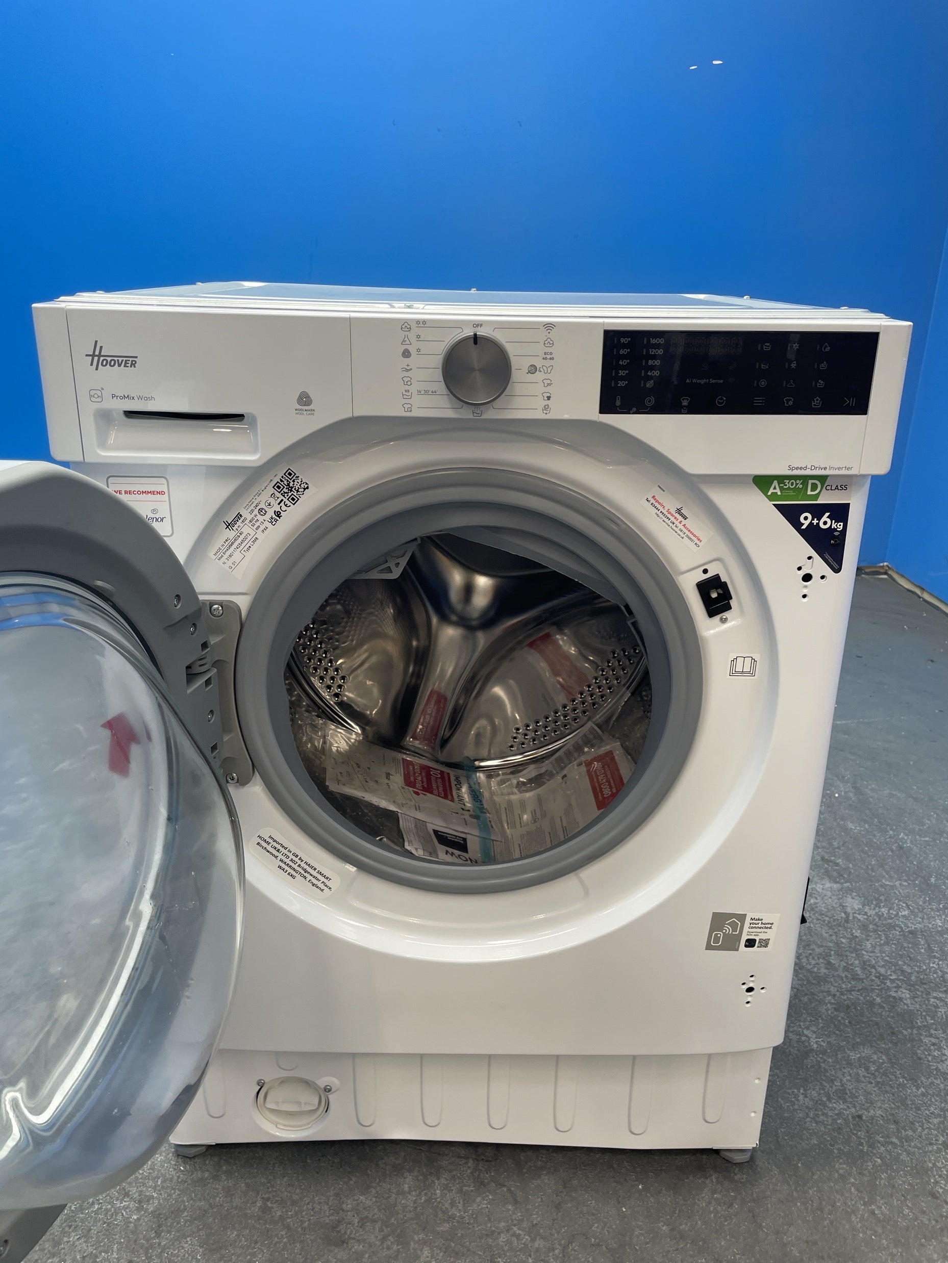#GRC-159-704 - Hoover BH4S696M6D9-80 9/6kg 1600rpm Integrated Washer Dryer