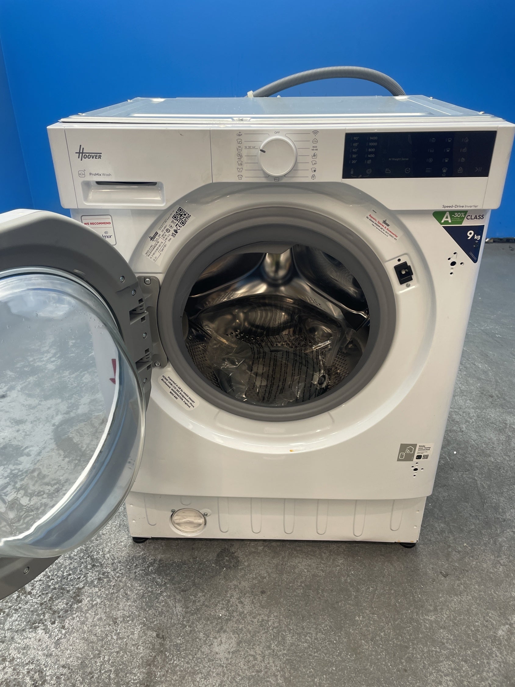 #GRC-156-975 - Hoover H-WASH 400 BH4S49M6D9J-80 9kg 1400rpm Integrated Washing Machine