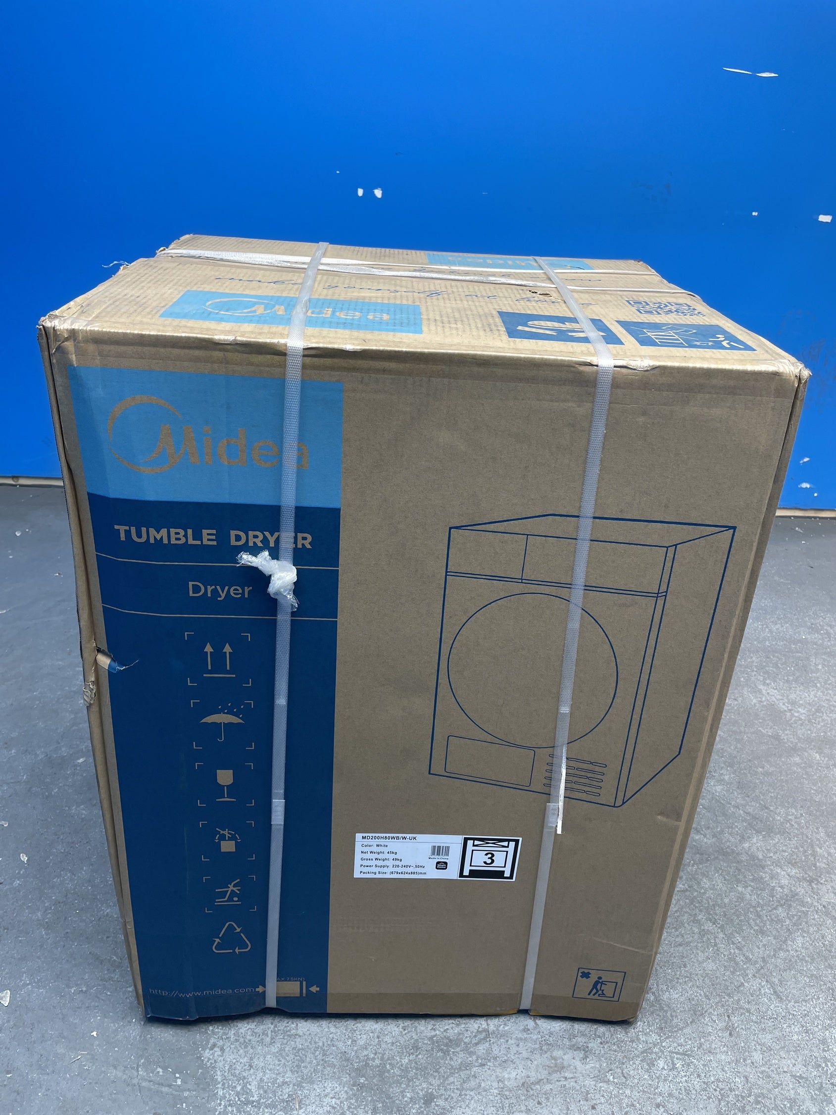 #GRC-158-879 - Midea MD200H80WB/W-UK 8kg Smart Sensor Heat Pump Tumble Dryer