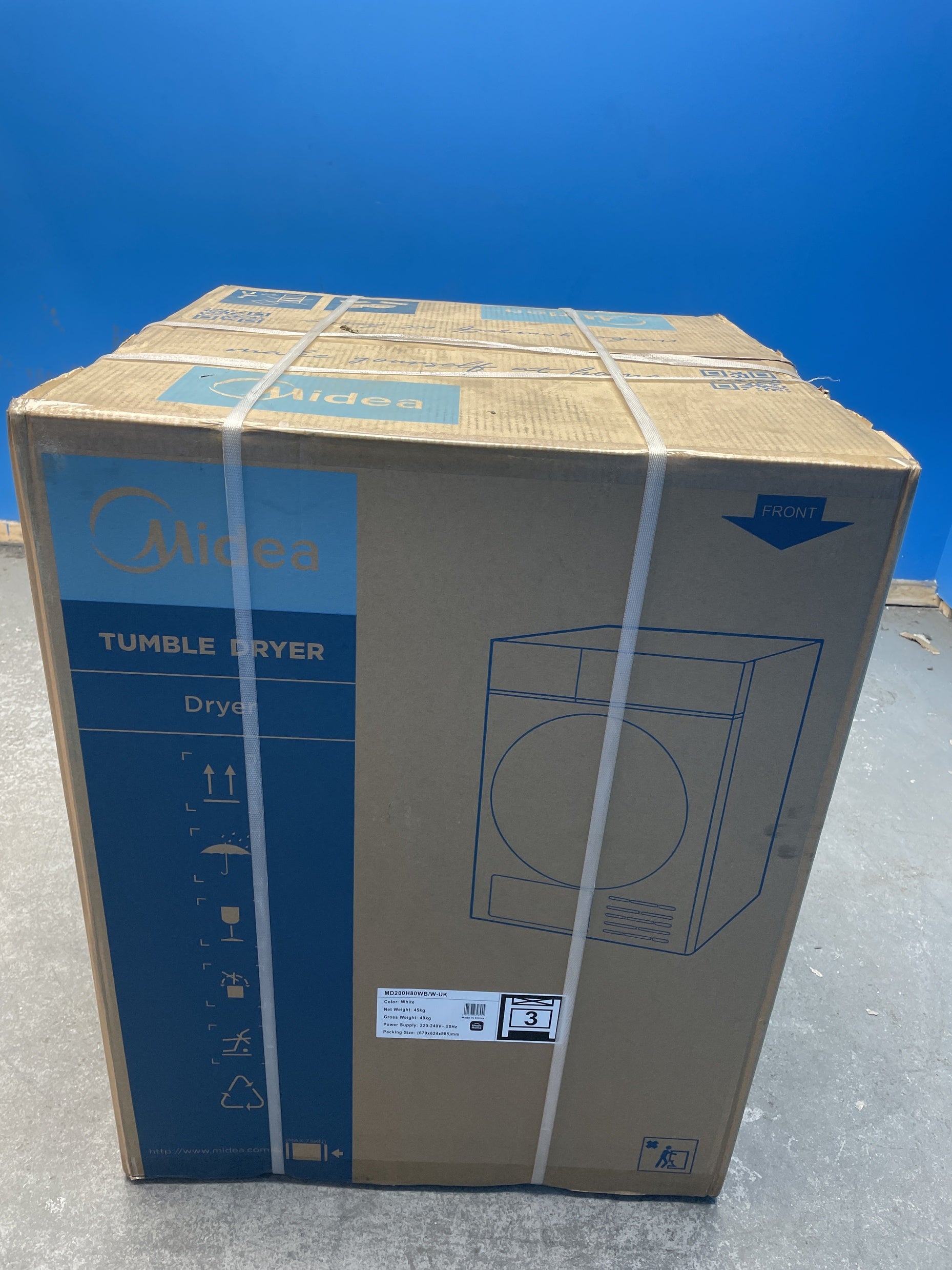 #GRC-158-879 - Midea MD200H80WB/W-UK 8kg Smart Sensor Heat Pump Tumble Dryer
