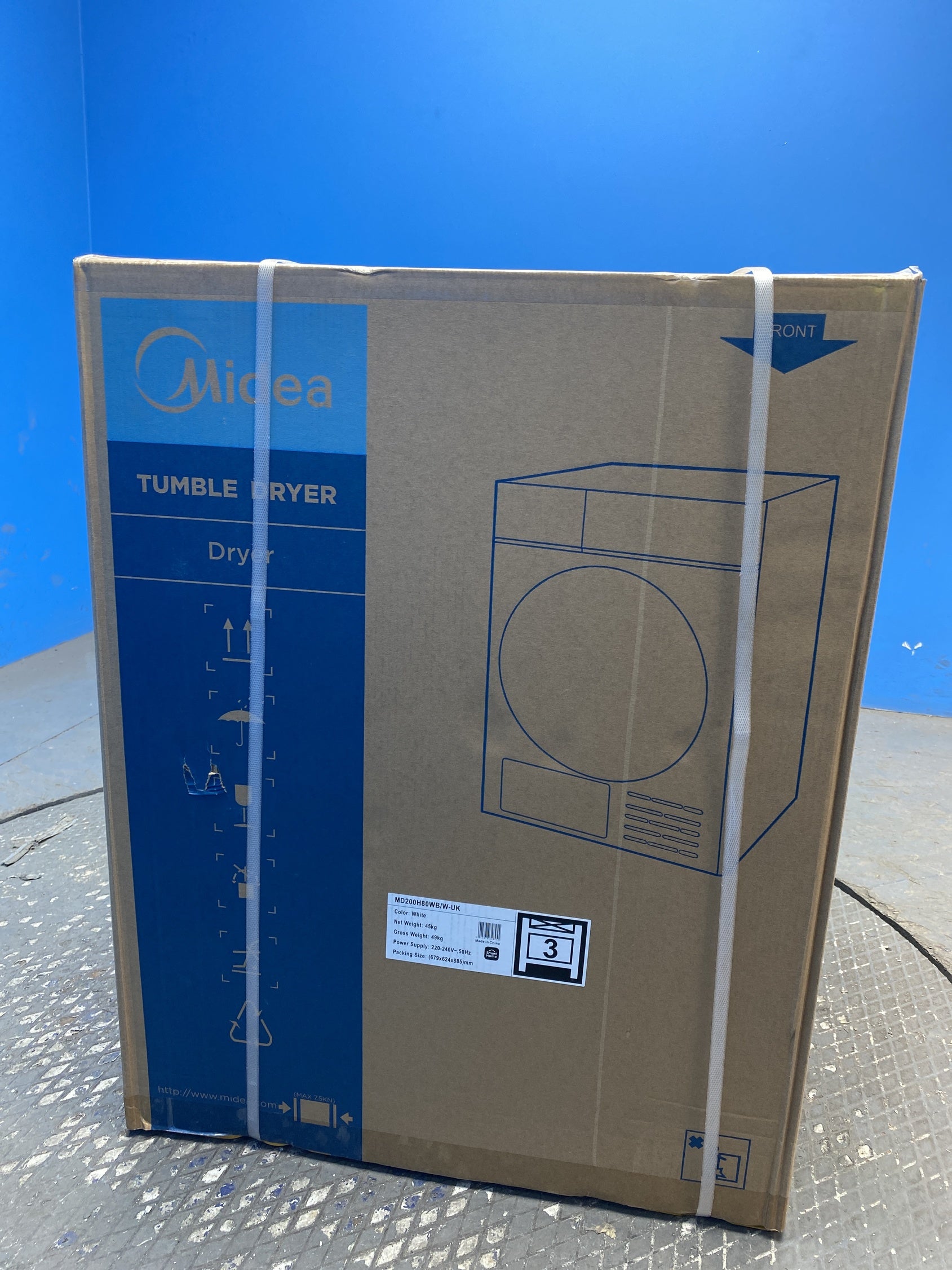 #GRC-158-876 - Midea MD200H80WB/W-UK 8kg Smart Sensor Heat Pump Tumble Dryer